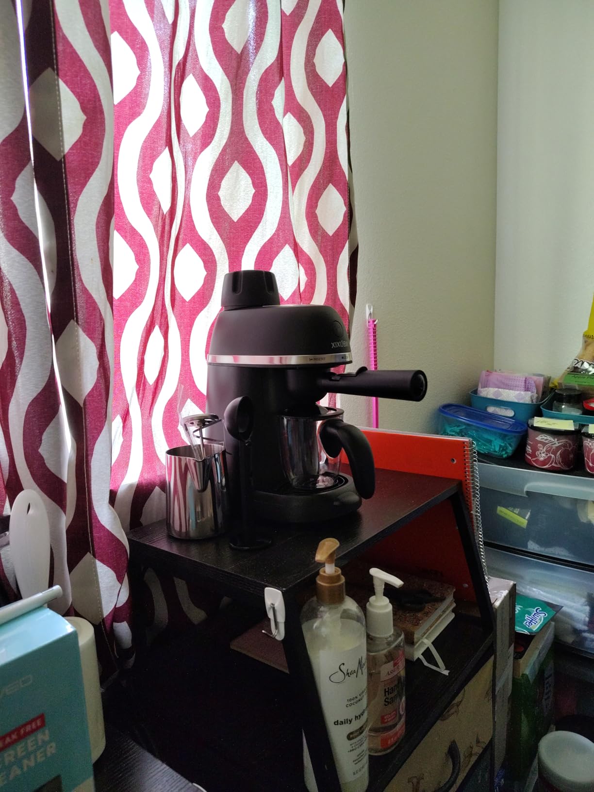 XIXUBX Coffee Machine, 3.5 Bar Espresso & Cappuccino Machine with Steam Wand, Compact Design Coffee Maker for Latte, Safety Lock & Tritan Cups, 800w, Black customer photo 1