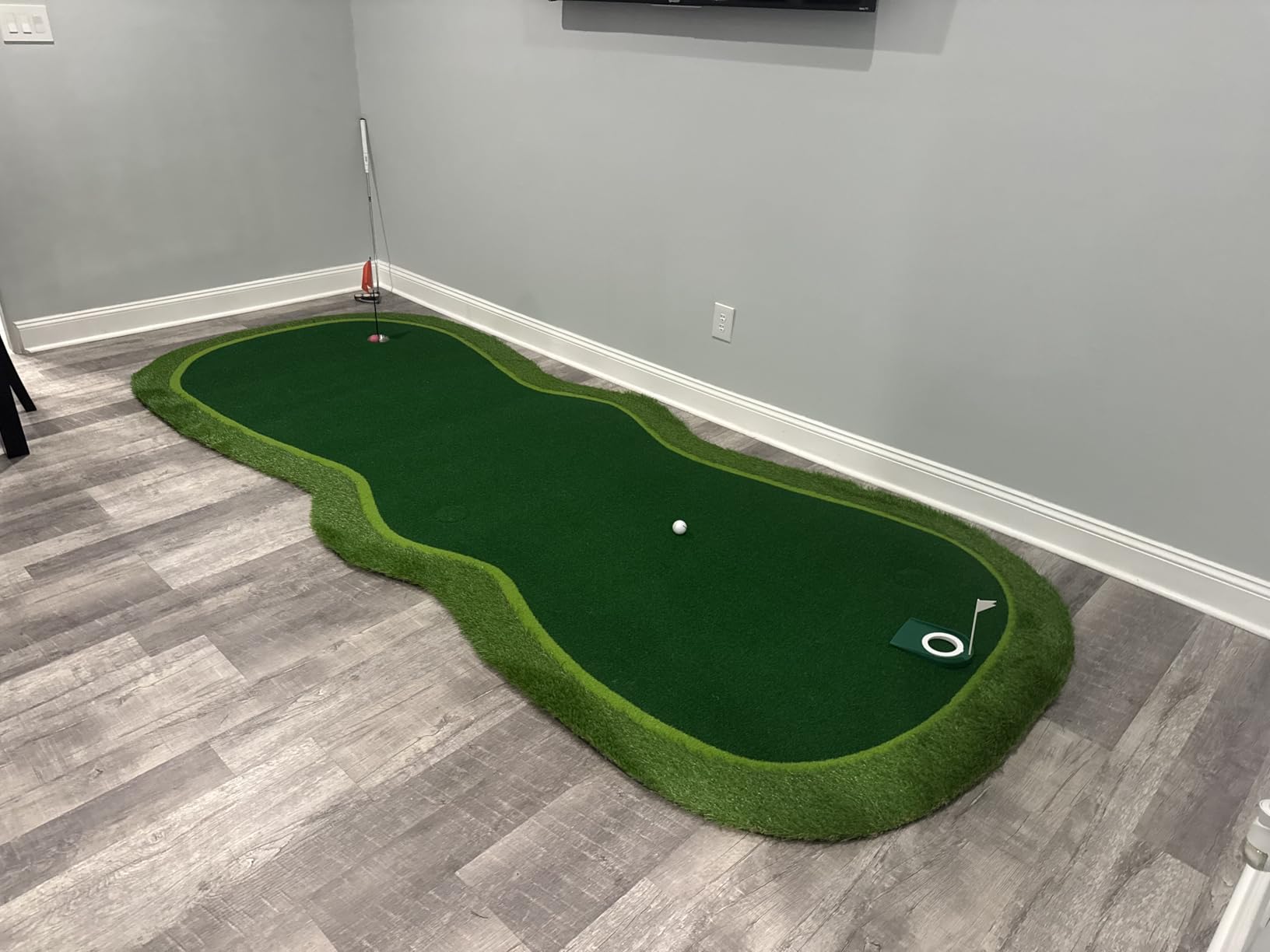 Golf Putting Green Mat, Professional Large Putting Mat with Movable Cup/Slope Pad for Indoor & Outdoor customer photo 1