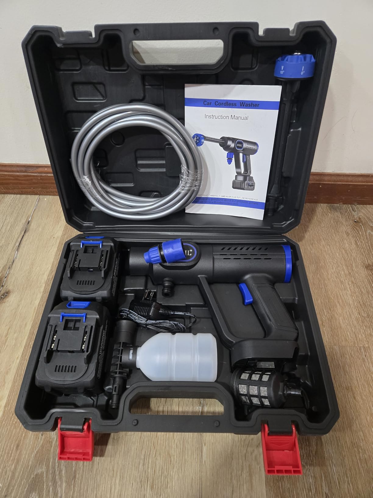 Cordless Portable Washer Battery Operated, Handheld Washer with 6 in 1 Nozzle 16ft(5m) Hose, Hard Carry Case, Lightweight Car Washer for Home, Garden Outdoor, Patio customer photo 2