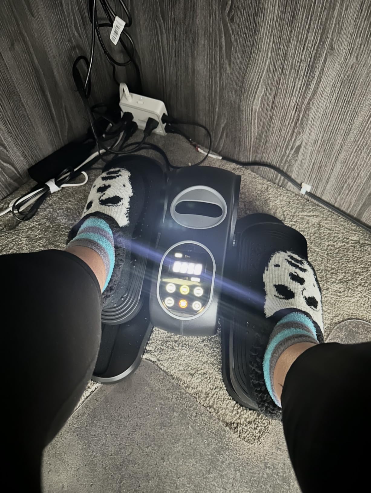 MERACH Under Desk Elliptical Machine, Leg Exerciser While Sitting for Seniors with 12-Speeds & Remote Control, Quiet Portable Electric Seated Pedal Exerciser Machine for Home Office customer photo 2