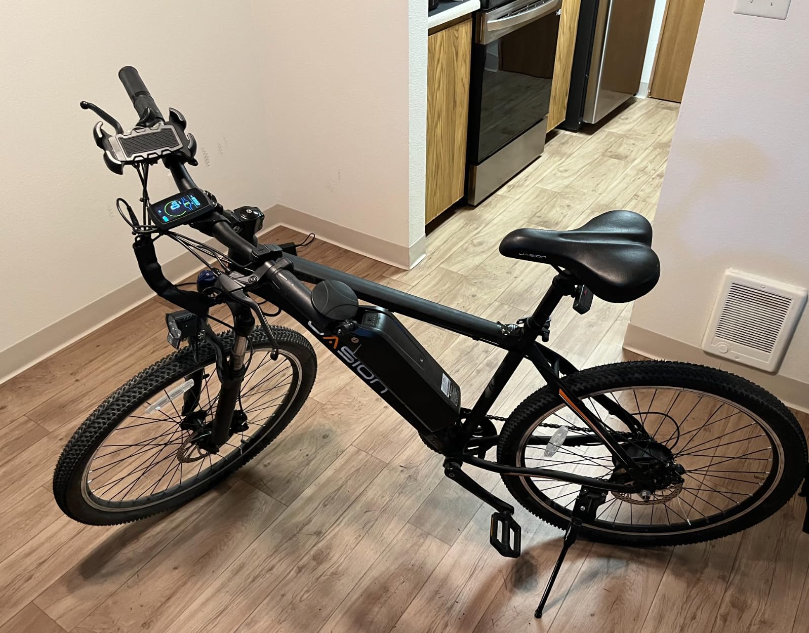 Jasion EB5 Electric Bike for Adults with Peak 1000W Brushless Motor, 40Miles 20MPH Commuting Electric Mountain Bike with 500Wh Removable Battery, 7-Speed, 26