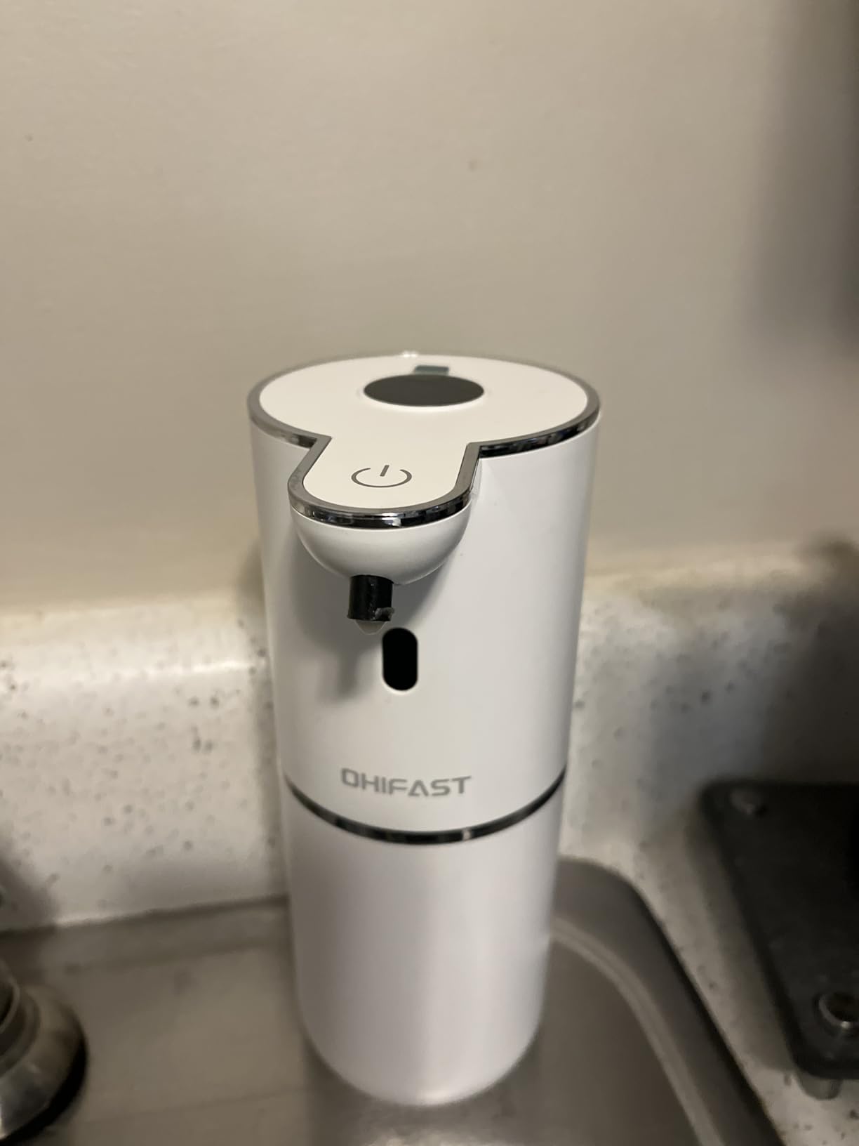 OHIFAST Automatic Liquid Soap Dispenser Touchless, USB Rechargeable Smart Hand Soap Dispenser, 6-Level Adjustable, 12.8oz/380mL Wall Mounted for Bathroom Kitchen Accessories Dish Soap-White customer photo 1