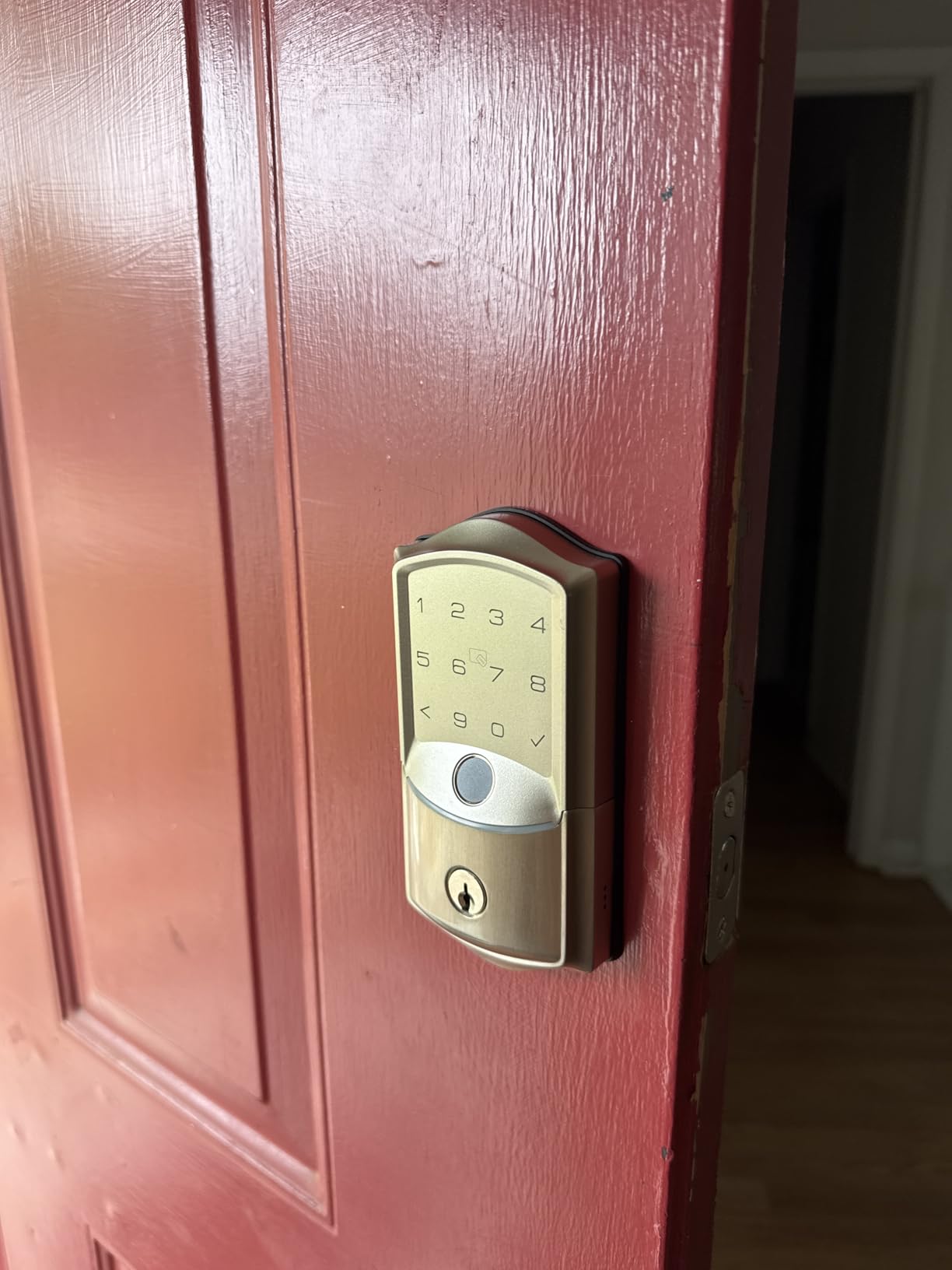 Veise VE027 Built-in Wi-Fi Smart Lock, Fingerprint Keyless Entry Front Door Lock, App Remote & Voice Control, No Hub Needed, Touchscreen Keypad Deadbolt, IP65 Waterproof, BHMA Grade 3, Matte Black customer photo 1
