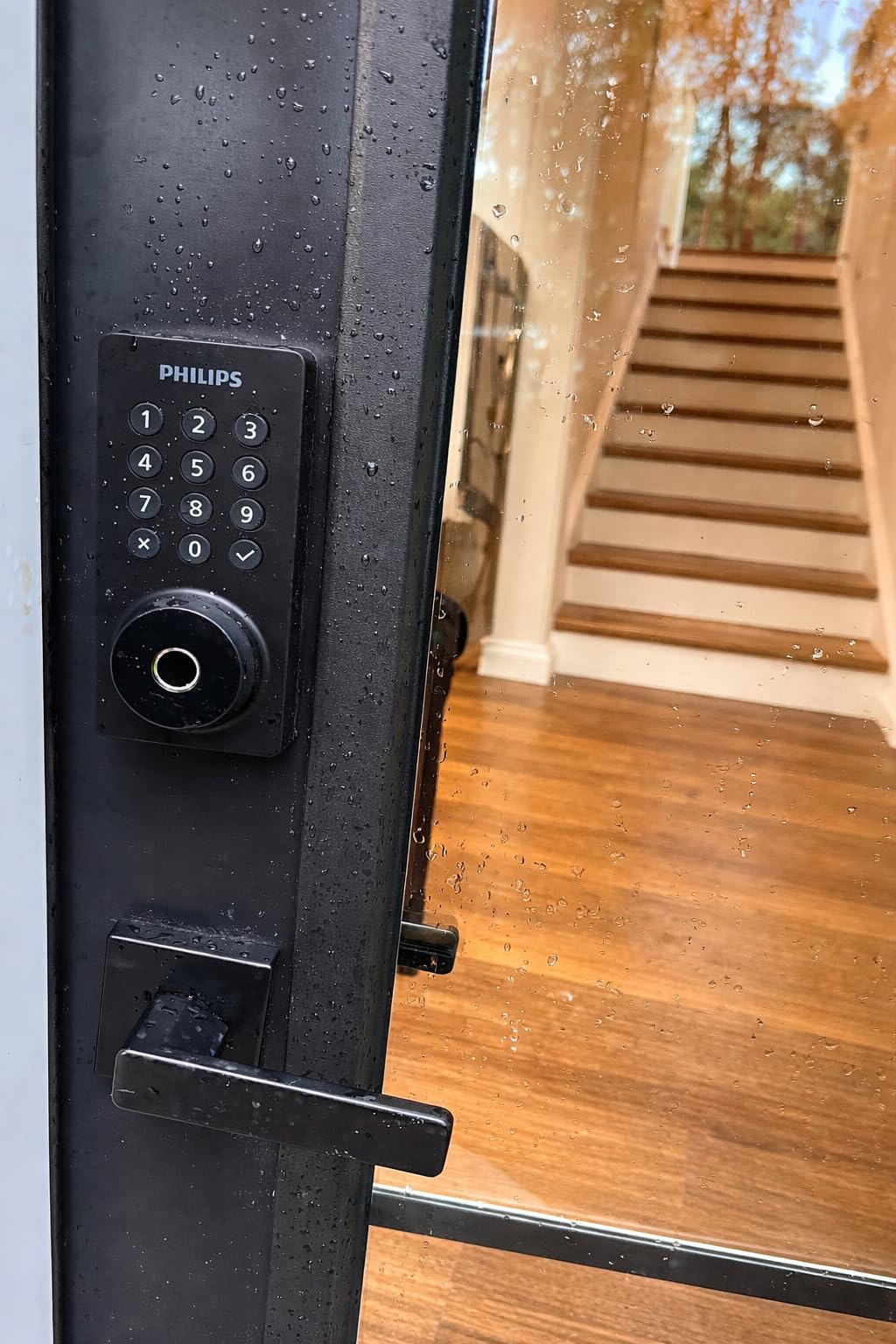 Philips WiFi Keypad Door Lock with Handle, Built-in WiFi, APP Remote Control, Voice & Fingerprint Unlock, Smart Locks for Front Door with Auto Lock, Digital Front Door Lock Set, Keyless Entry Deadbolt customer photo 1
