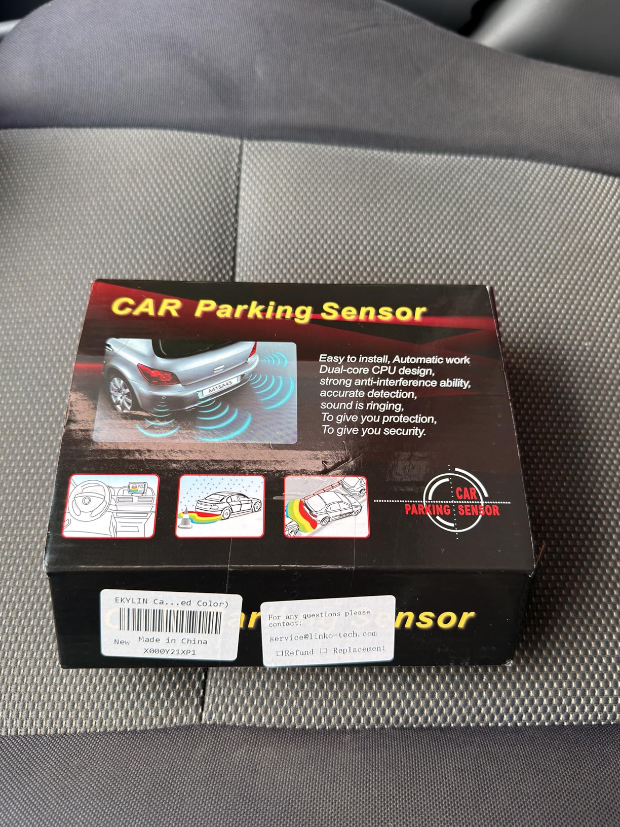 Car Reverse Backup Sensor - Universal Parking Sensors for Car with 4 Rear Sensors, LED Distance Display & Beep Alert - Backup Sensor Kit for Cars, SUVs, Trucks (Black) customer photo 2