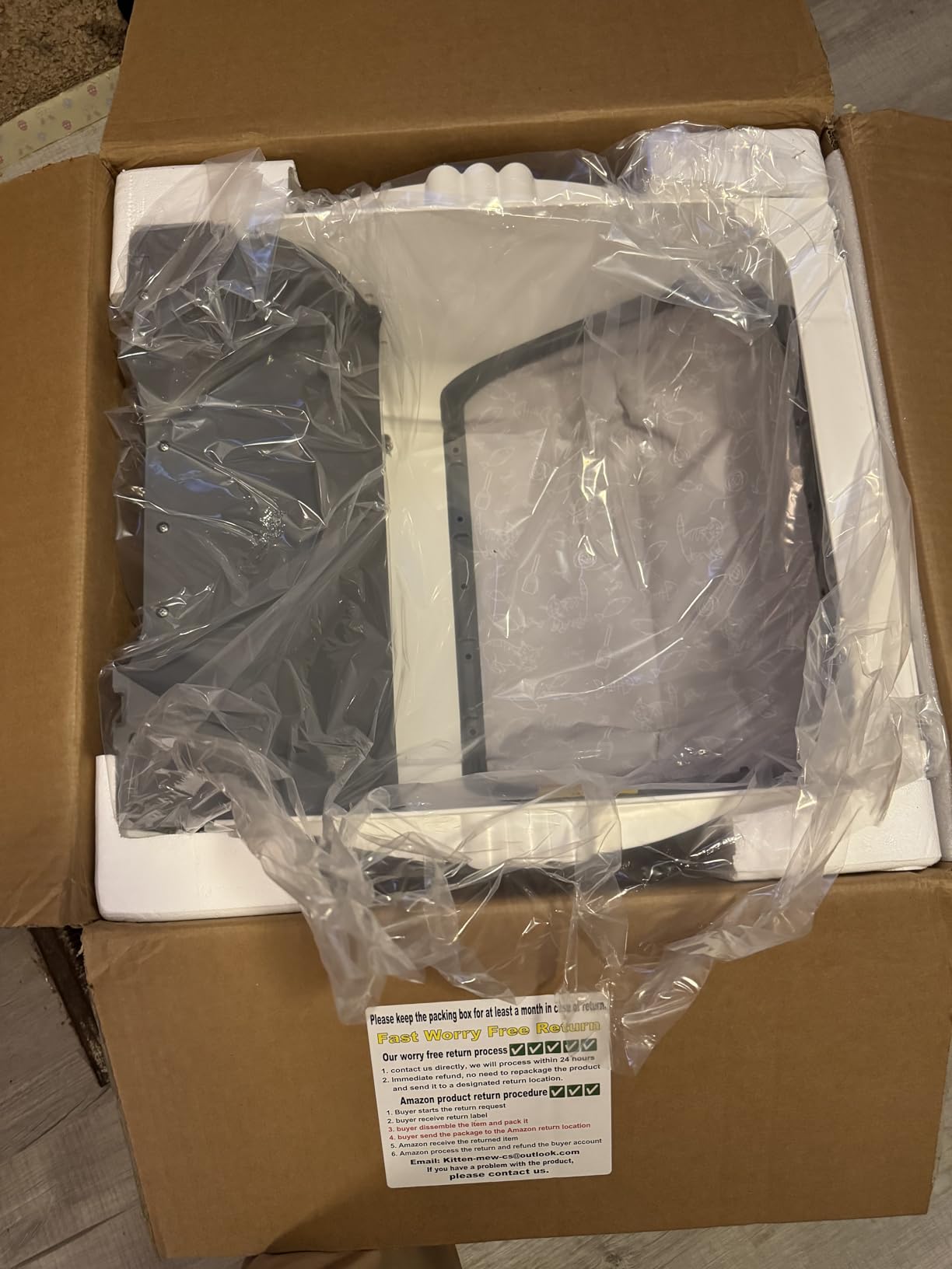 Automatic Cat Litter Box Self Cleaning - App Control, Open-Design, Smart Health Monitor, Suitable for Medium Cats and Kittens, Anti-Pinch Safety, Quiet Operation - White customer photo 2