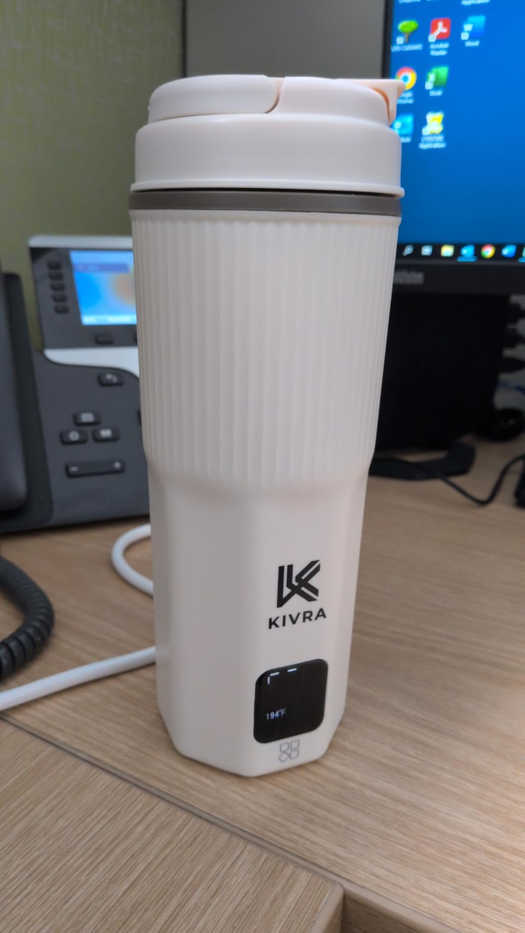 KIVRA Travel Kettle-316 Stainless Steel Portable kettle, 450mL Portable Water Boiler with 6 Temperature Control, Auto Shut Off & Boil Dry Protection, Small Electric Kettle for Global Use (100-240V) customer photo 2