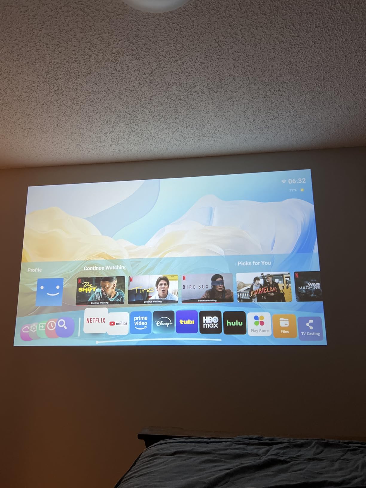 [Officially-Licensed App & Auto Focus] White Smart Mini Projector with WiFi and Bluetooth, XuanPad 4K Support Movie Projector, Portable Native 1080P Outdoor Projector with 360° Stand customer photo 1