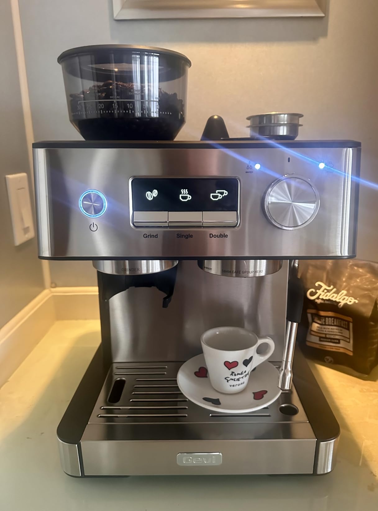 Gevi 20 Bar Espresso Machine with Grinder & Milk Frother, Professional Coffee Maker for Home, Cappuccino & Latte, Removable Water Tank, Steam Wand customer photo 1
