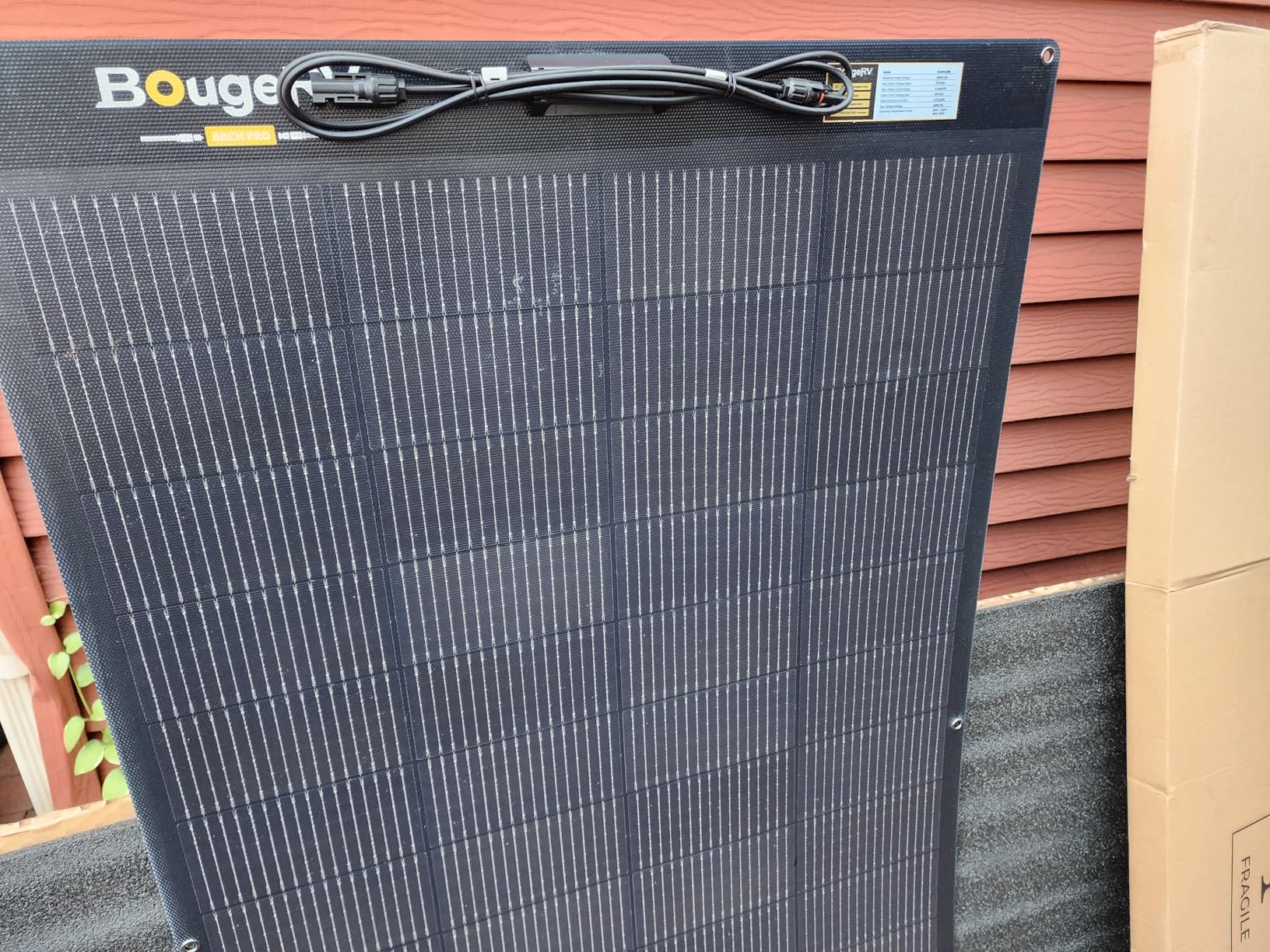 BougeRV Arch Pro 200 Watts Anti-Shading N-Type Fiberglass Flexible Solar Panel, Portable 24 Volts 16BB Mono Cell 25% High-Efficiency, Compact for RV Camping Home Boat Marine Curve Surface Black customer photo 2