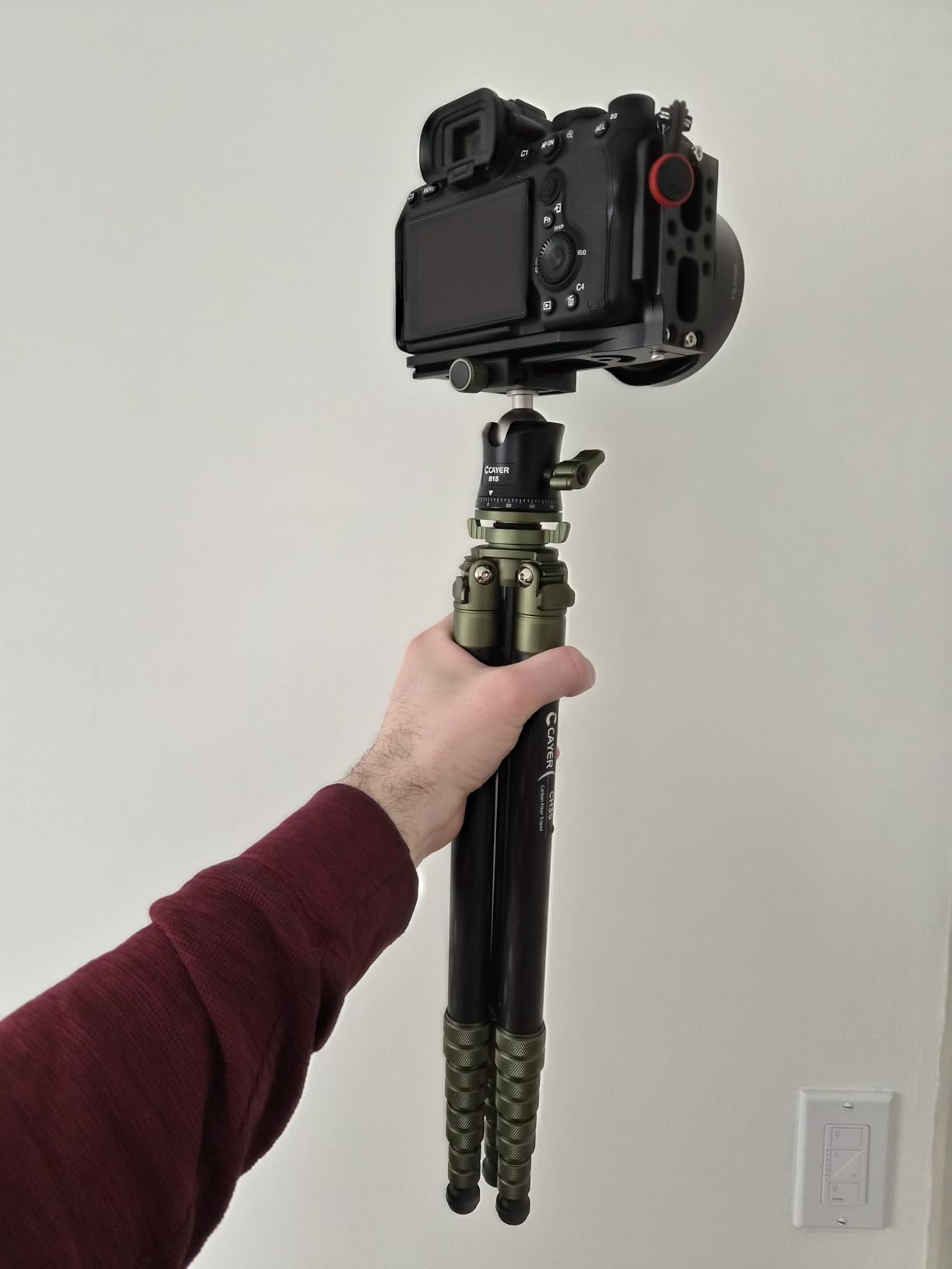 Cayer CH35 Travel Camera Tripod with Ball Head, Compact Carbon Fiber Tripod, 53.6