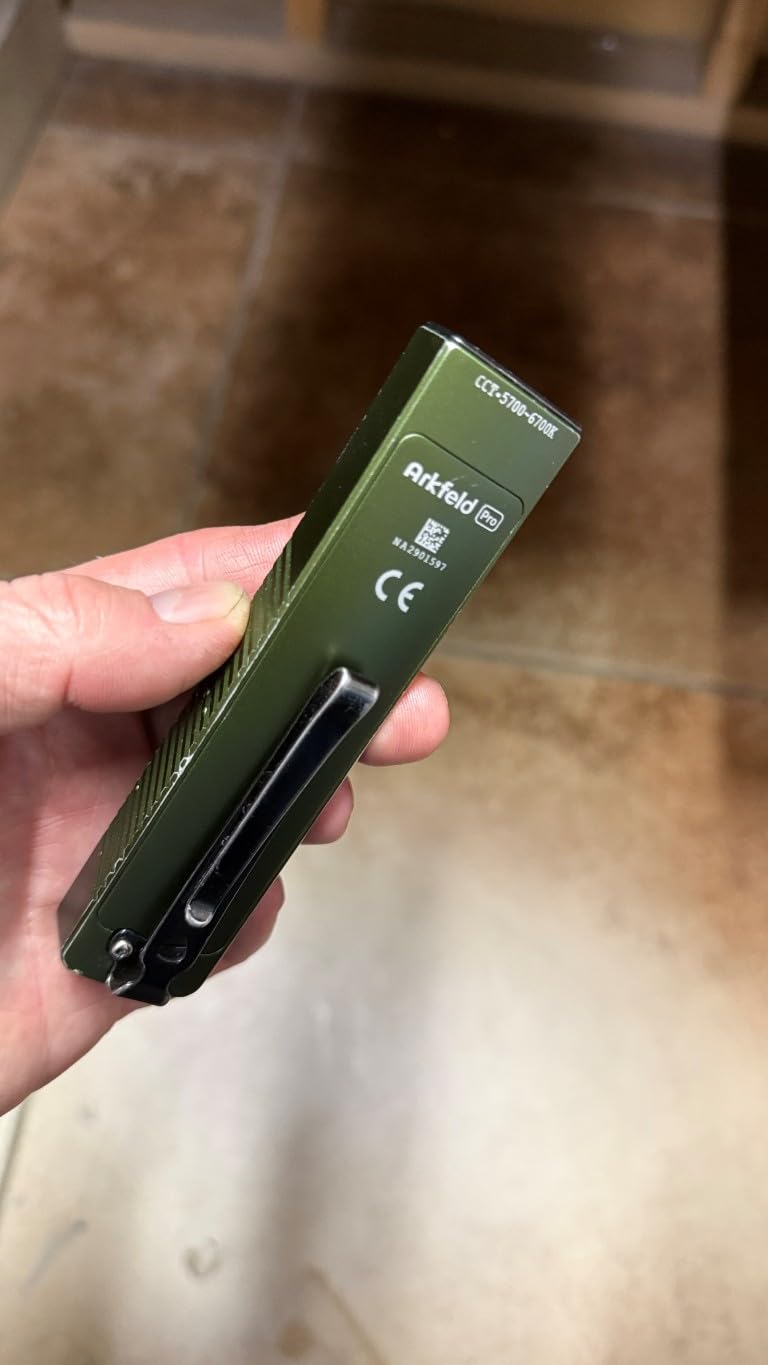 OLIGHT ArkPro EDC Flat Flashlight Rechargeable with Green Beam, UV and White LED, 1500 Lumens USB-C Pocket Camping Flashlight, Spotlight Floodlight for Outdoor Emergency Working (Black CW) customer photo 2