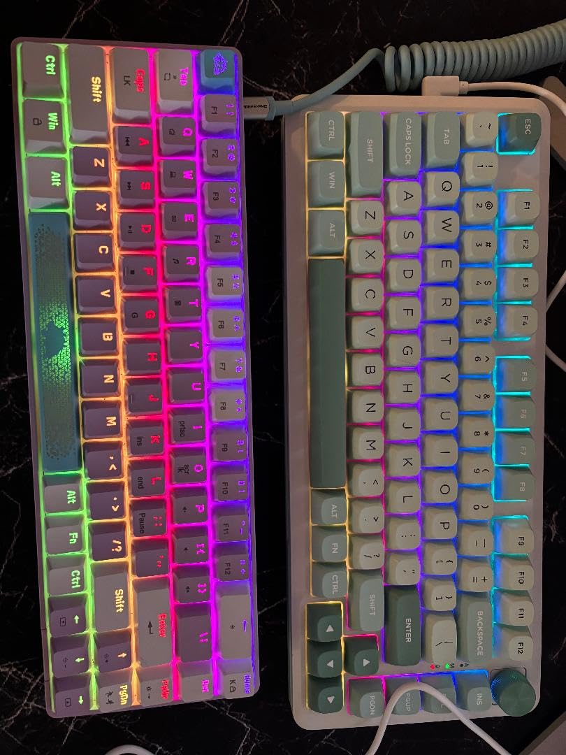 Redragon K738 Wireless Mechanical Keyboard, Gasket Mounted RGB Gaming Keyboard, 3-Mode (2.4G/BT/USB), Pre-lubed Linear Switches, 75% Layout, 82 Keys Hot Swappable for PC/Mac - Black Gold customer photo 1