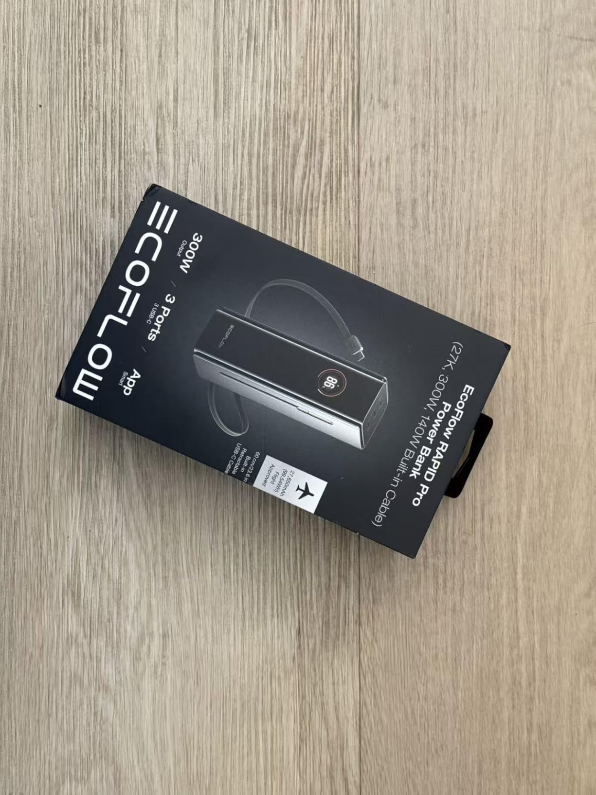 EF ECOFLOW Rapid Pro Power Bank, 20,000mAh 4-Port with 230W Max Output, Portable Charger with 100W Built-in Cable, TSA-Approved, App Control, for MacBook, iPhone 17/16 Series, Laptops, and More customer photo 2