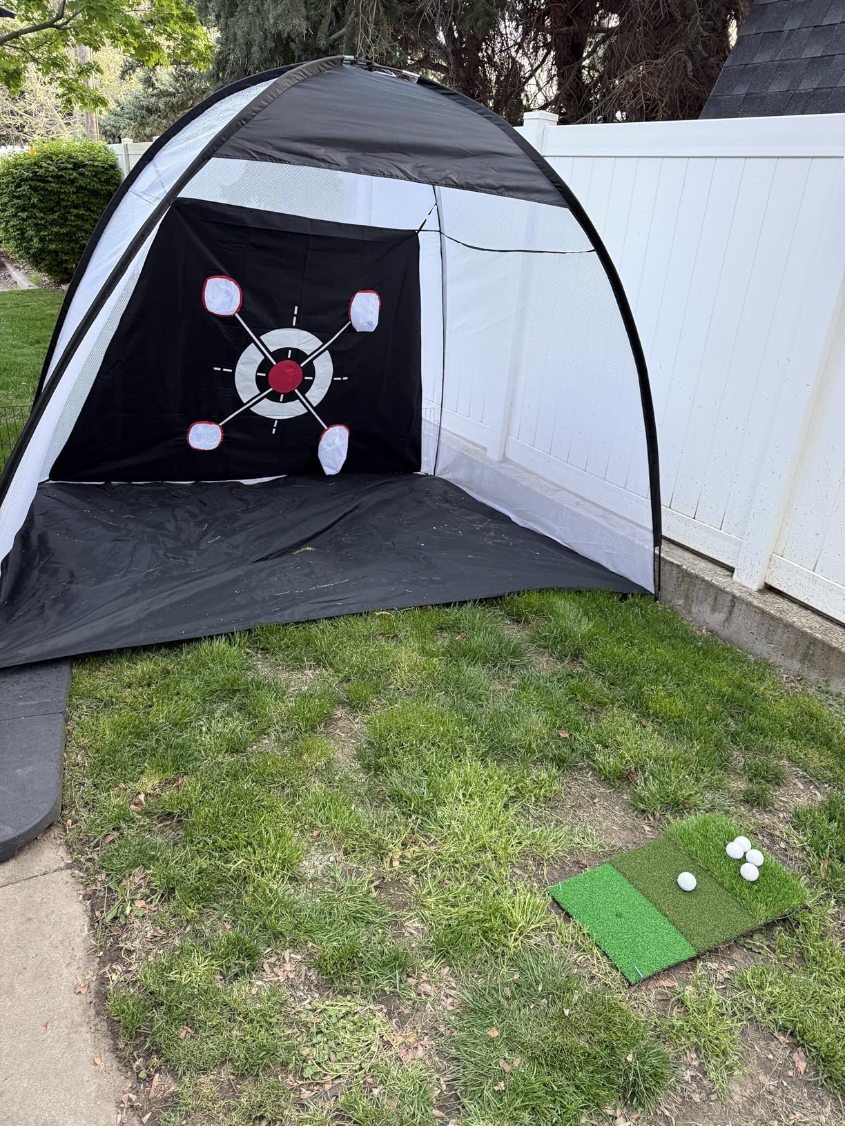Golf Net, 10x7FT with Golf Practice Mat, Hitting Aid Nets for Backyard Driving Chipping Training Swing with Targets Outdoor or Indoor- Gifts for Men/Dad/Him customer photo 1