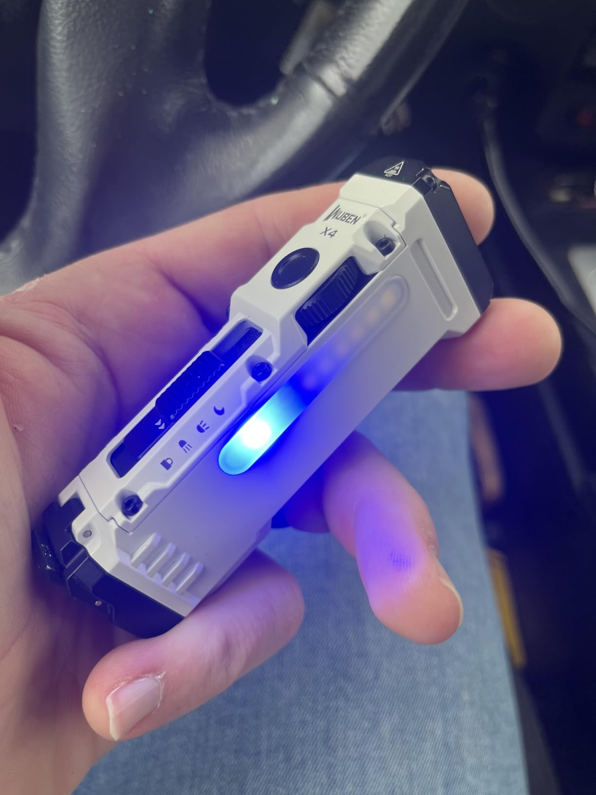 WUBEN X4 EDC Flat Flashlight with RGB Light, 1500 Lumens Mini Flashlight with Tactical Switch and Magnetic, IP68 Portable Pocket Clip USB C Flash Light for Camping, Checking, Emergencies customer photo 1