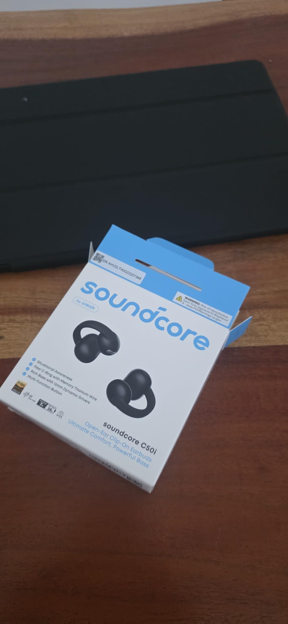 Soundcore C50i by Anker Open Ear Earbuds, Clip-On Headphones Over Ear for Running Workout, 12mm Drivers Powerful Bass, IP55 Waterproof, Bluetooth 6.0 Hi-Res, FlexiClip Design customer photo 2
