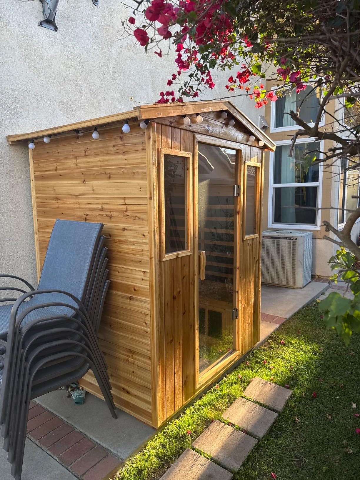 LTCCDSS Low EMF Outdoor Sauna 2 Person, Far Infrared Sauna Room for Home, Soft Fir Wood, Chromotherapys | Bluetooth Speakers customer photo 1