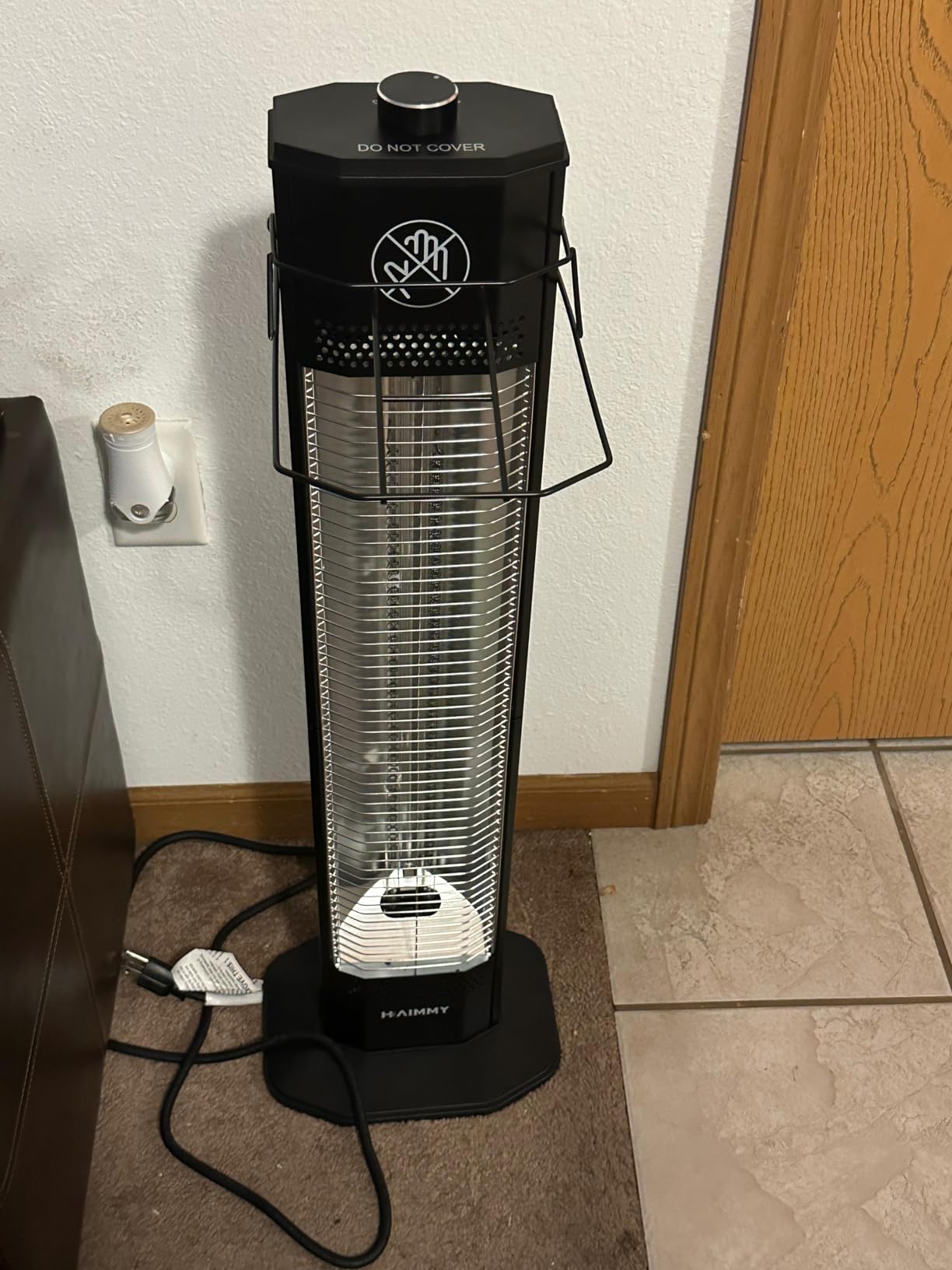Outdoor Electric Patio Heater, 34-inch 1500W Infrared Tower Heater with Instant Heating, Tip-Over & Overheat Protection, IPX5 Waterproof Space Heater for Patio Garage Workshop Indoor & Outdoor Use customer photo 1