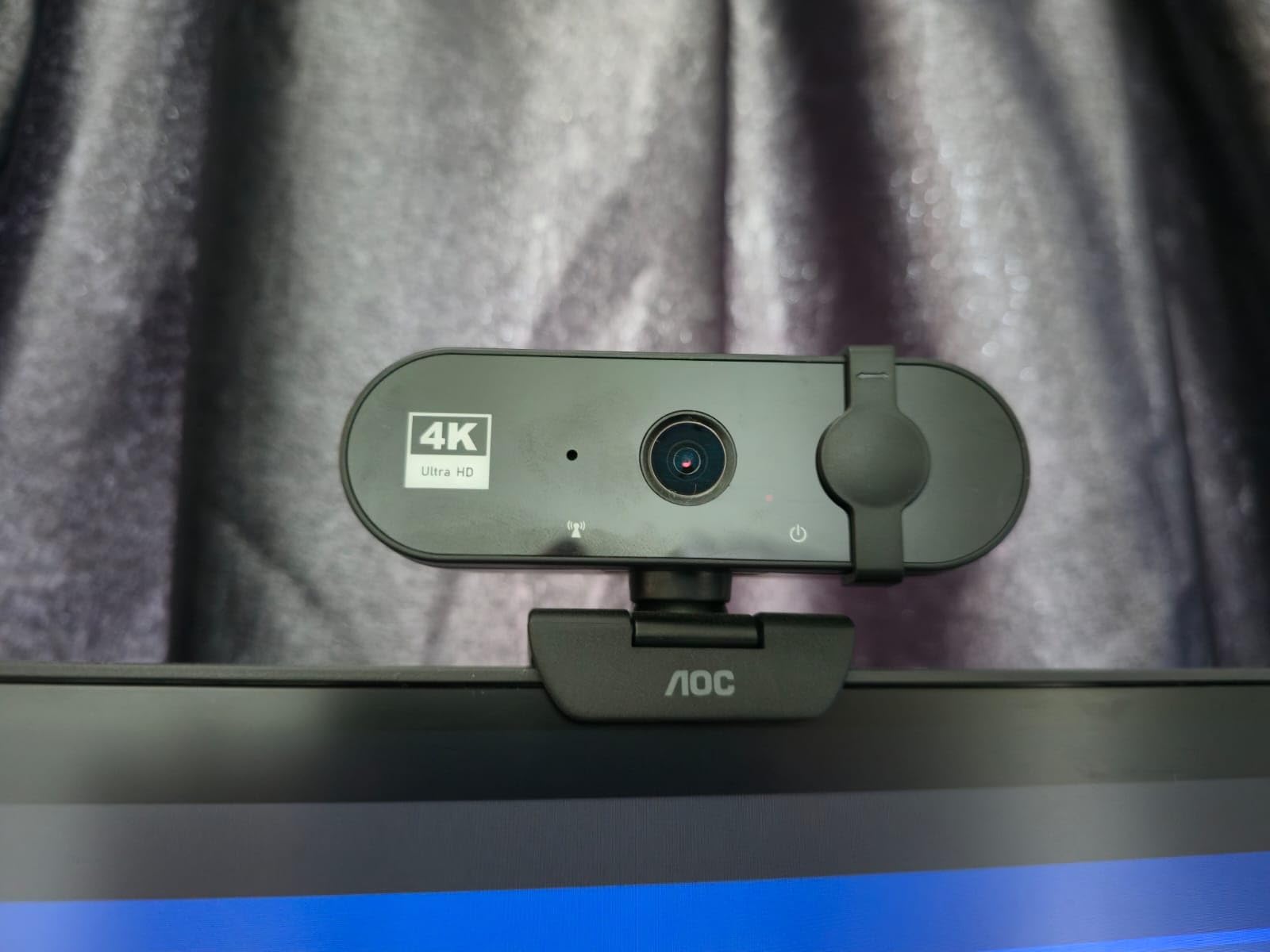 AOC 4k Webcam for PC with Microphone, Computer Camera with Noise Cancellation, Privacy Cover, 99° FOV, Plug & Play USB Webcam for Streaming, Conferencing, Zoom, Skype, Facetime, Laptop, PC, Skype customer photo 2
