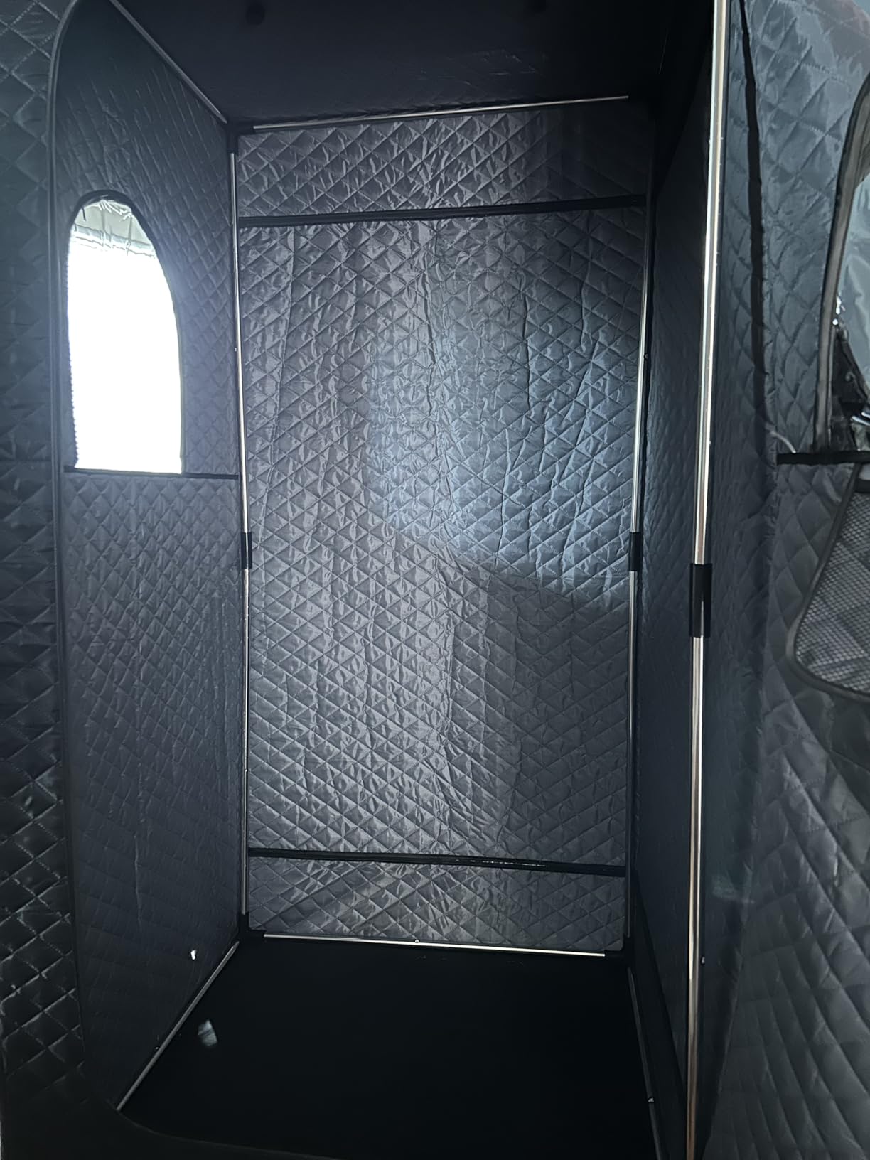 KASUE Portable Steam Sauna Tent for Home, Infrared Sauna with 3L Steamer, 9 Temp Levels & 99 Min Timer, 5-Layer Waterproof Insulated, Folding Chair Included, Indoor Spa (Light Black) customer photo 2