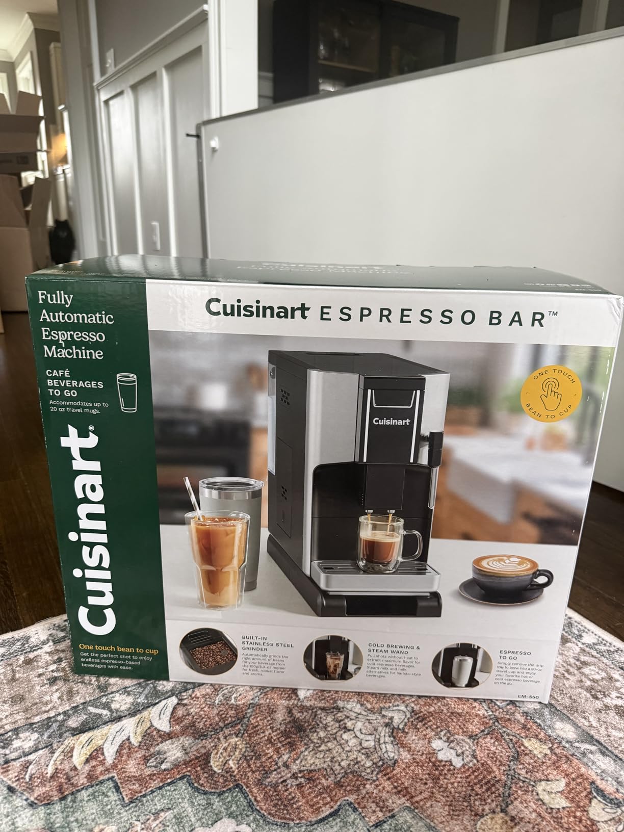 Cuisinart Espresso Bar Fully Automatic Espresso Machine, Makes Hot or Cold Cafe-Quality Cappuccino, Lattes, Americanos and Cold Extracted Espresso, Steam/Frothing Wand for Milk-Based Drinks, EM-550 customer photo 2