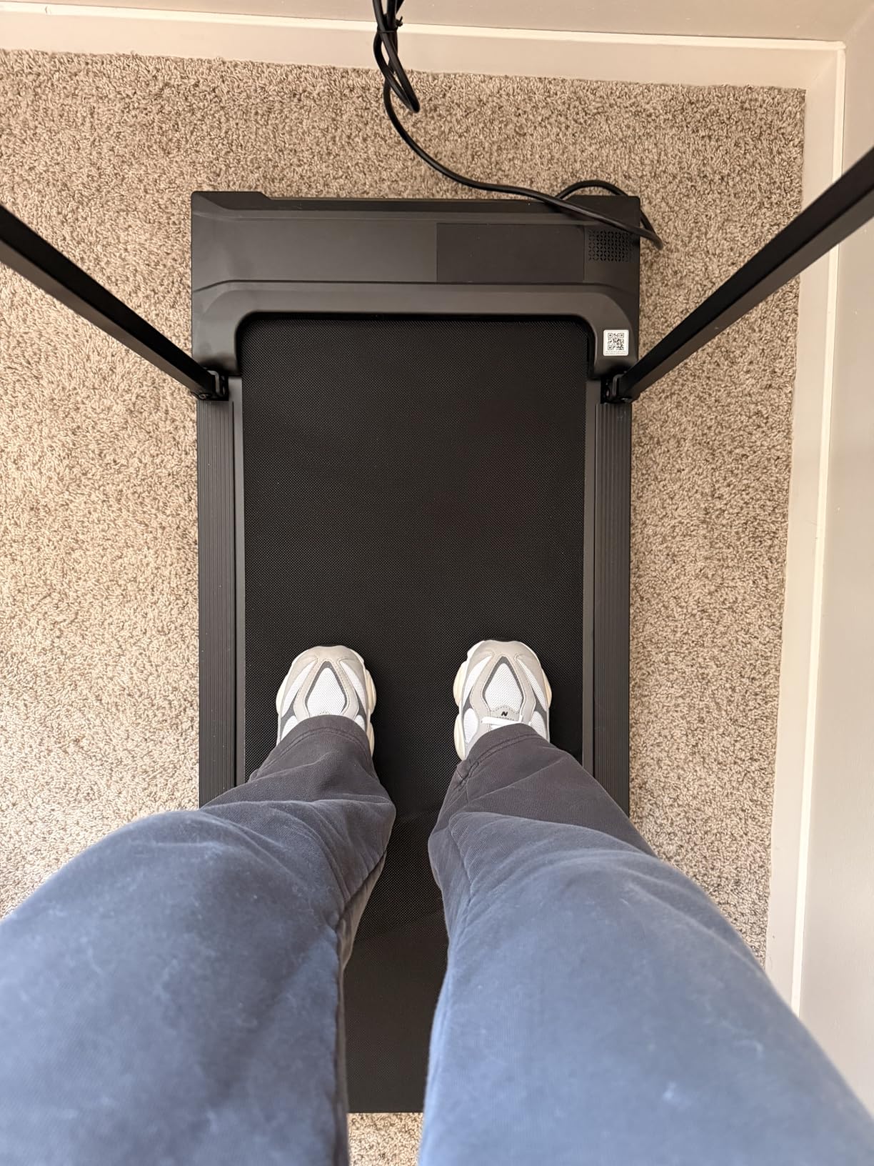 Walking Pad Treadmill for Home - Folding Treadmills with Handle Bar Portable Compact Fold up Indoor Foldable Handles Electric Walk Pads Small Spaces Mini Running Quiet Under Bed Office customer photo 1