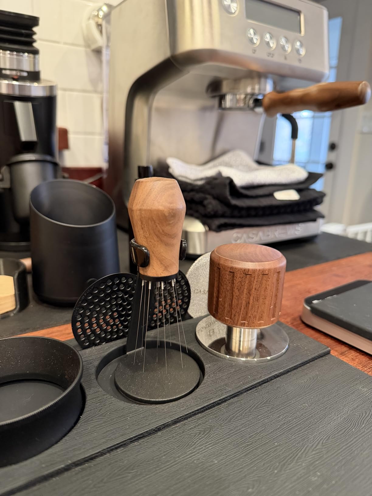 Echo Tamper 58mm - Walnut Calibrated Coffee Tamper with Click Feedback, Stainless Steel Base - Premium 30LB Spring Loaded Espresso Tool for Perfectly Even Tamping Pressure customer photo 1