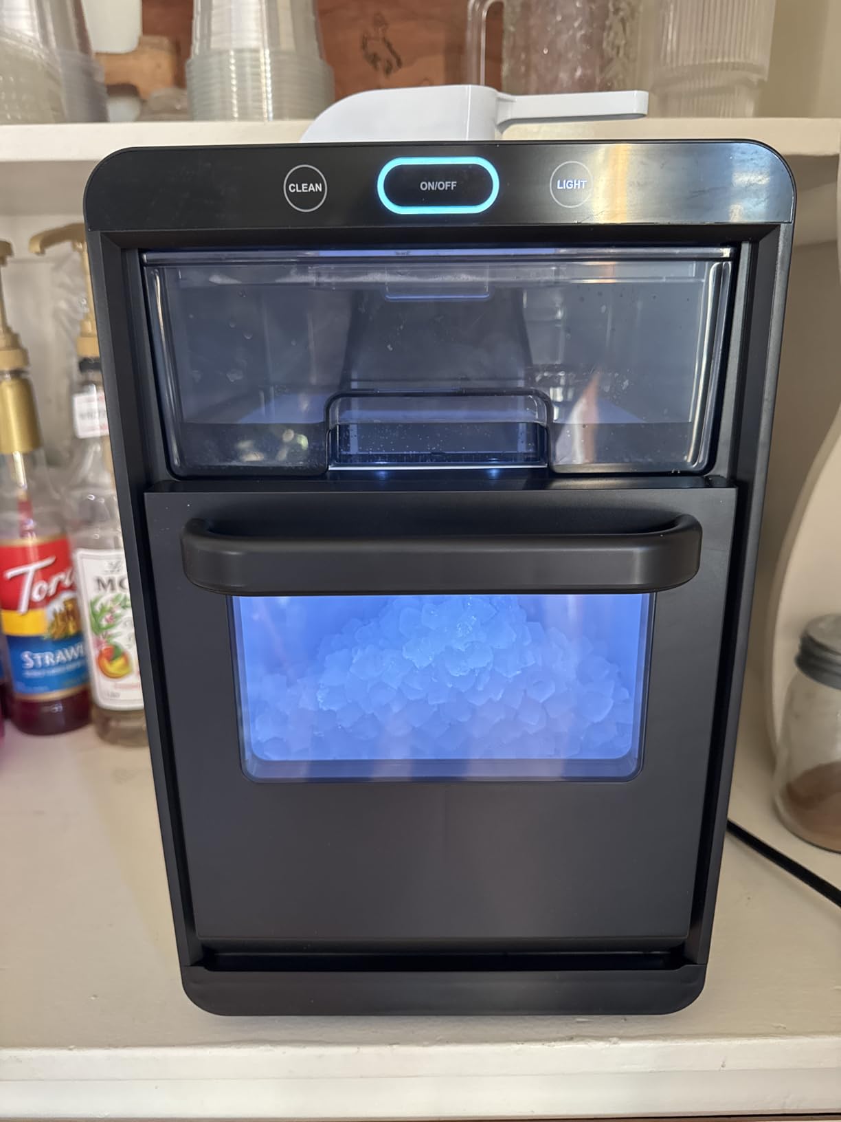 Silonn Nugget Ice Maker Countertop, Pebble Ice Makers with Crushed Soft Chewable Ice, 33lbs Per Day with Scoop, Pellet Portable Ice Machines with Auto-Cleaning for Home, Kitchen, Office, Black customer photo 2