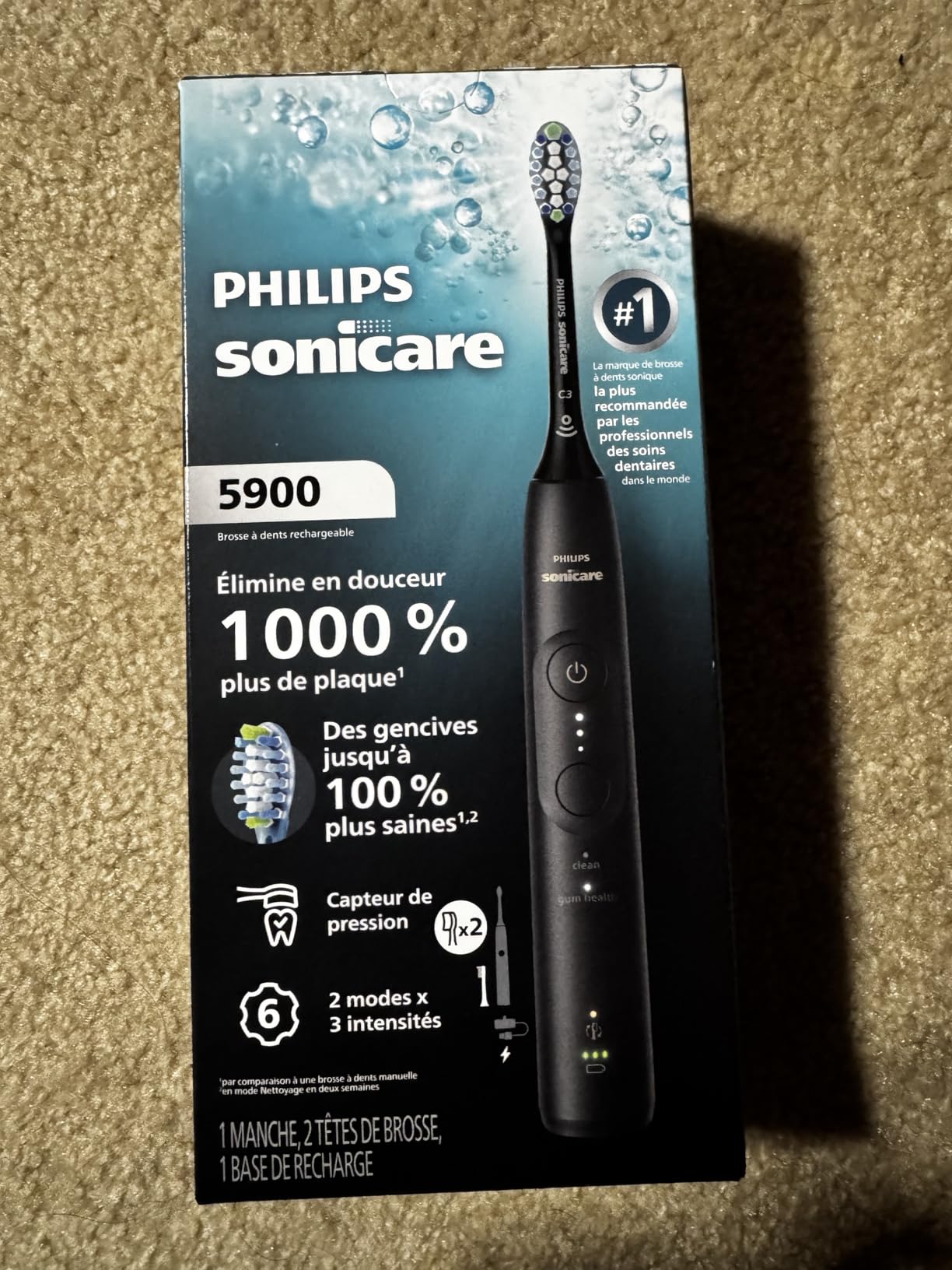 Philips Sonicare 5900 Series Electric Toothbrush - Next-Generation Sonicare Technology, Pressure Sensor, 6 Brushing Settings, SmarTimer, BrushPacer, 21-Day Runtime, Navy Blue, Model HX7133/02 customer photo 1