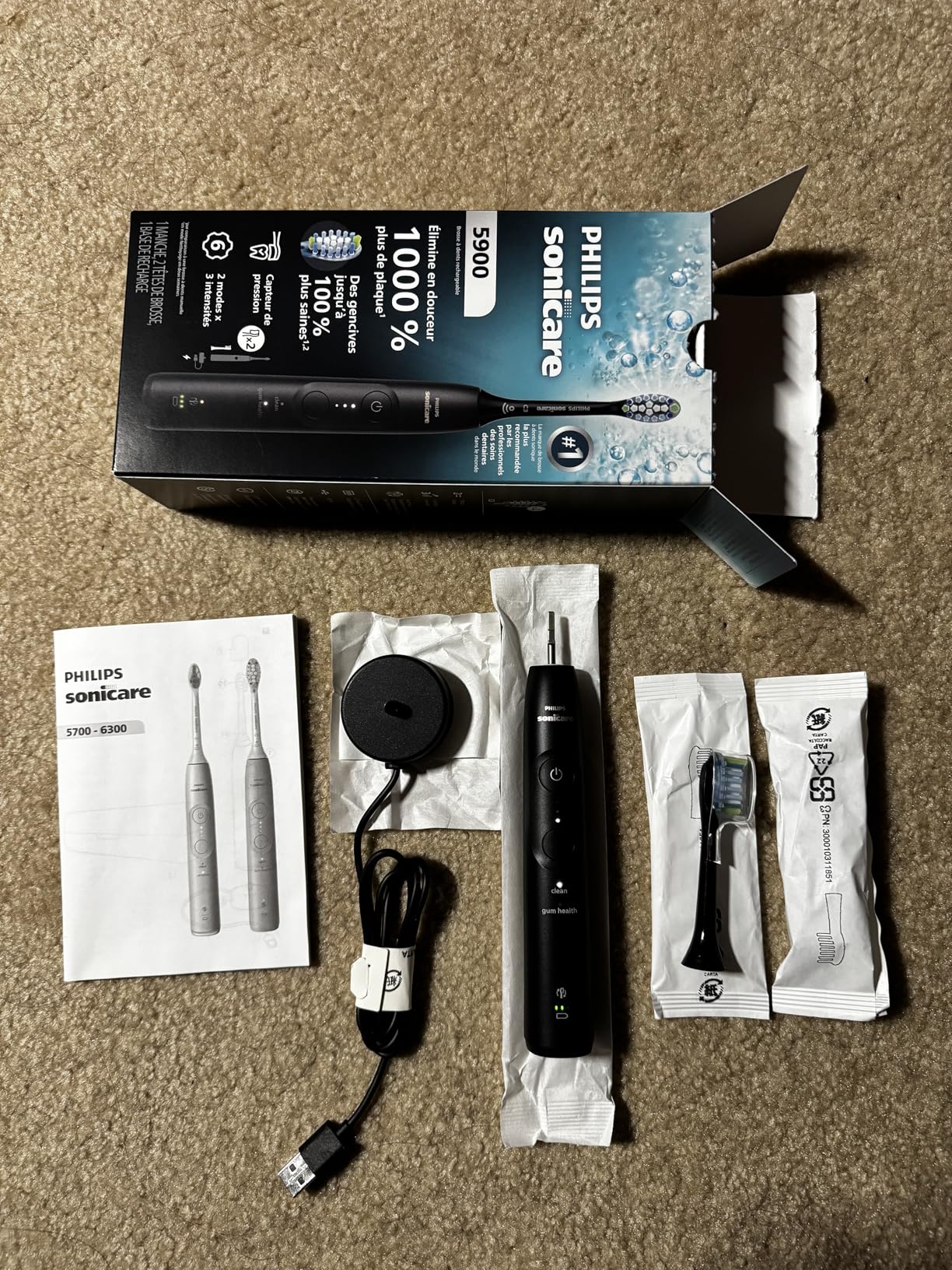 Philips Sonicare 5900 Series Electric Toothbrush - Next-Generation Sonicare Technology, Pressure Sensor, 6 Brushing Settings, SmarTimer, BrushPacer, 21-Day Runtime, Navy Blue, Model HX7133/02 customer photo 2