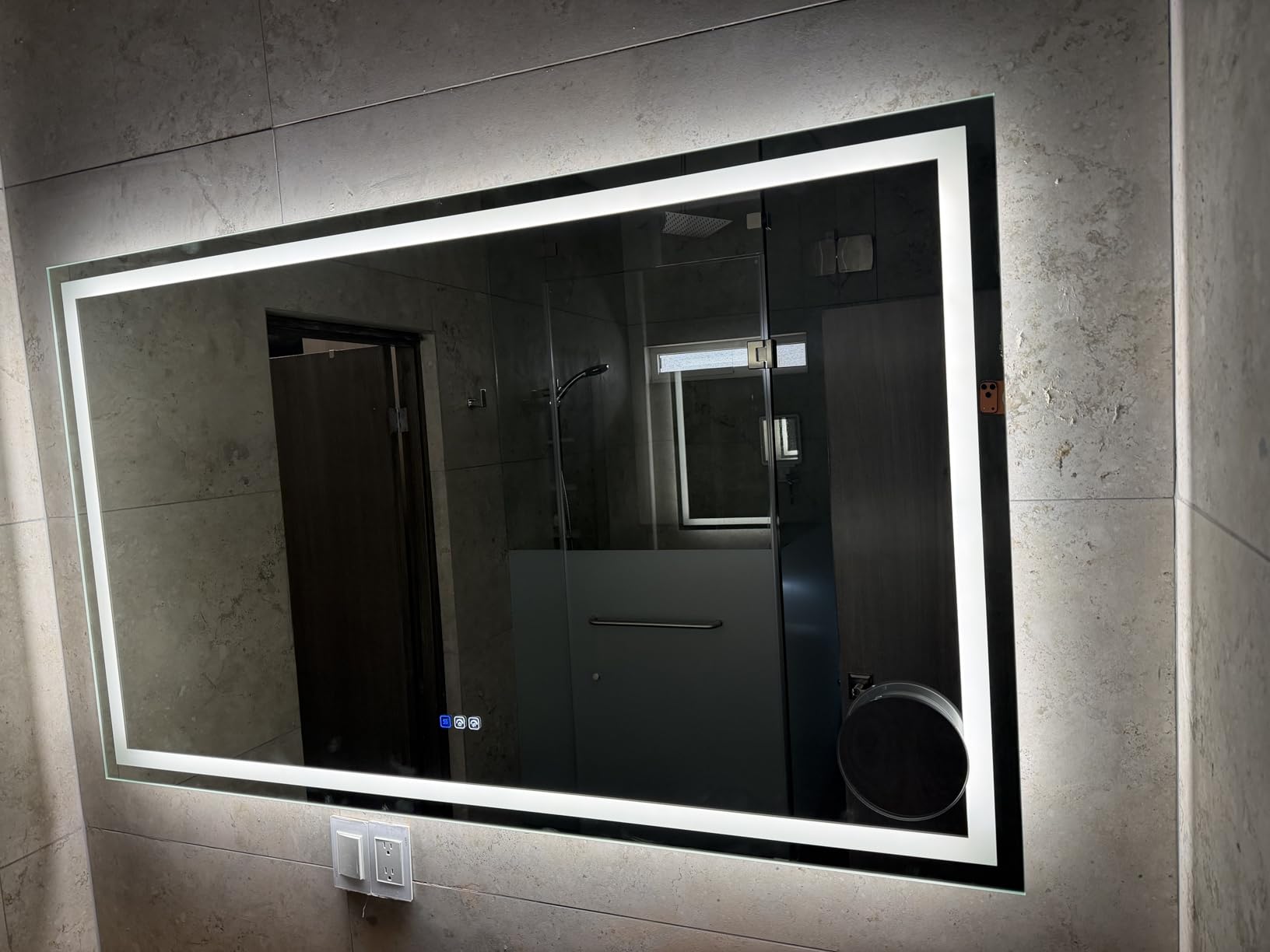 GarveeHome 60x36 LED Bathroom Mirror with Lights, Dimmable, Anti-Fog, Backlit + Front Lit, and 3X Magnification Mirror, Smart Bathroom Vanity Mirror for Wall, Memory Function, Shatter-Proof customer photo 1