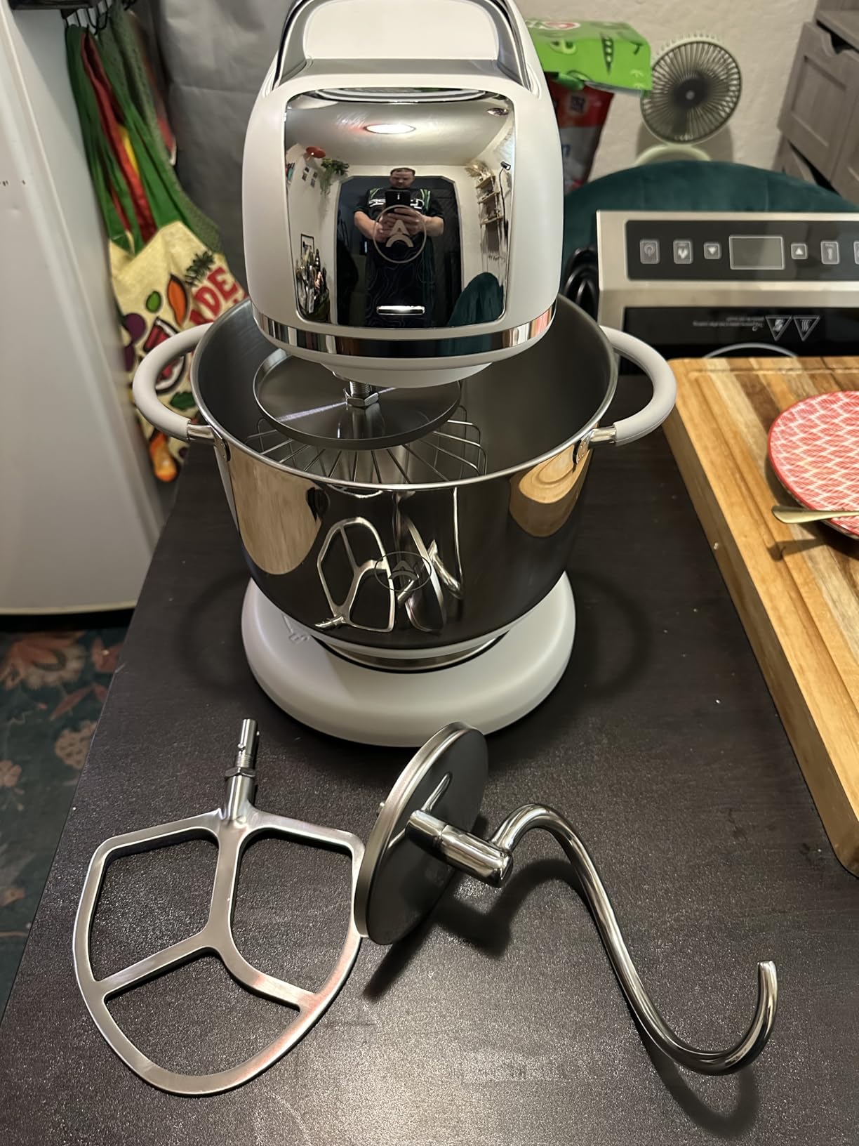 Zacme 7 Quart Stand Mixer Aluminum Die Casting, 650W 12 Speed Tilt-Head Kitchen Electric Stand Mixer, Household Food Mixer with Stainless Steel Bowl, Dough Hook, Whisk and Beater (Pistachio) customer photo 1