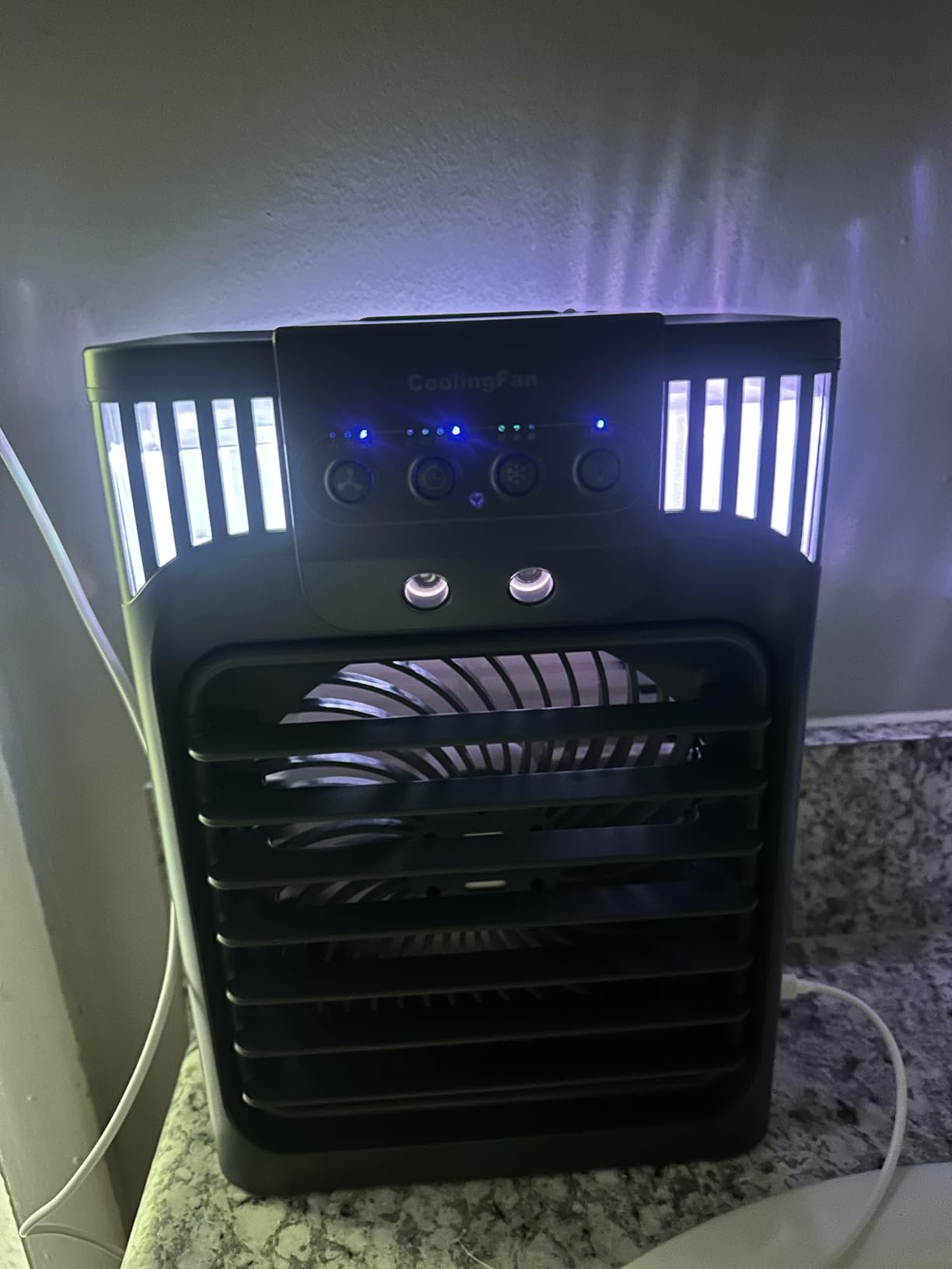 Portable Air Conditioner Cooling Fan with Remote, Quiet with 3 Speeds, 1200ml Personal Air Cooler Fan with 3 Mist, 7 Night Light, 8H Timer, Small Air Conditioner for Bedroom Office customer photo 1