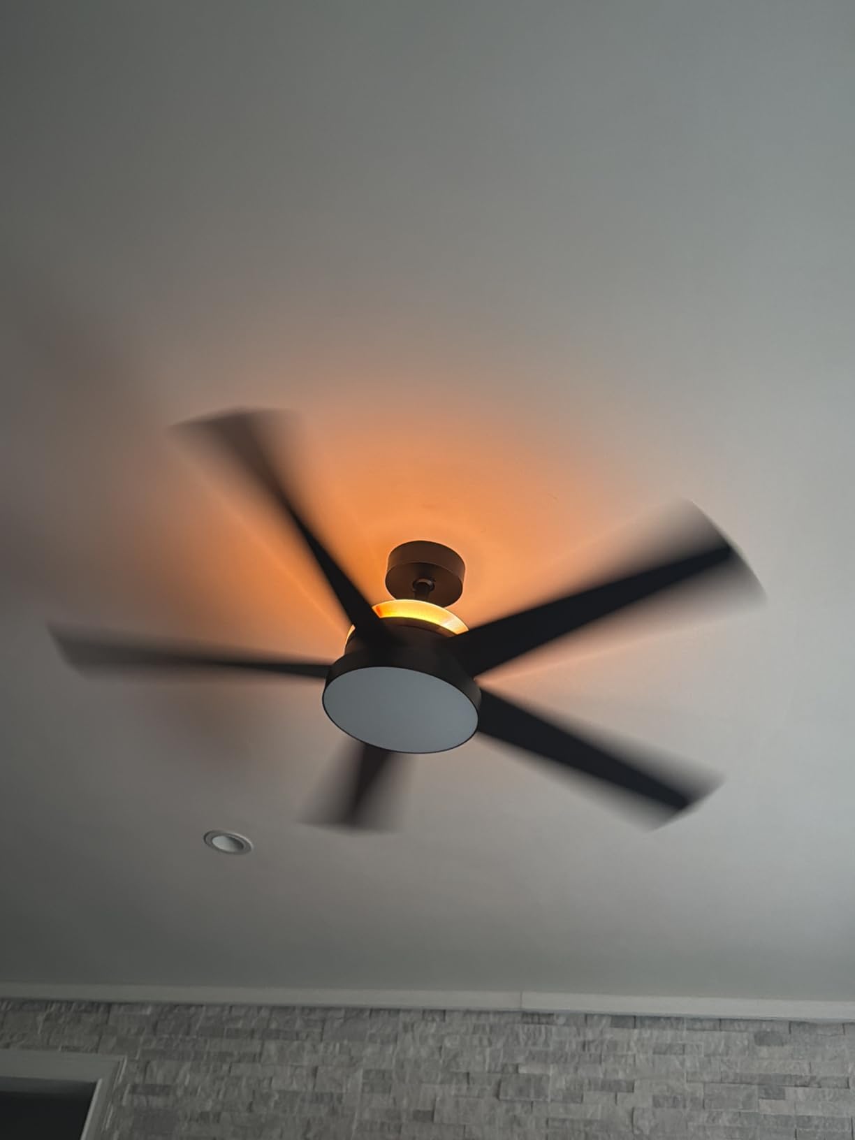 Govee Ceiling Fan with Lights, RGBIC Smart 52'' Low Profile Ceiling Fan with Lights and Remote, Reversible DC Motor, Dimmable, 2800lm, Ceiling Fan for Bedroom, Living Room, Black customer photo 2