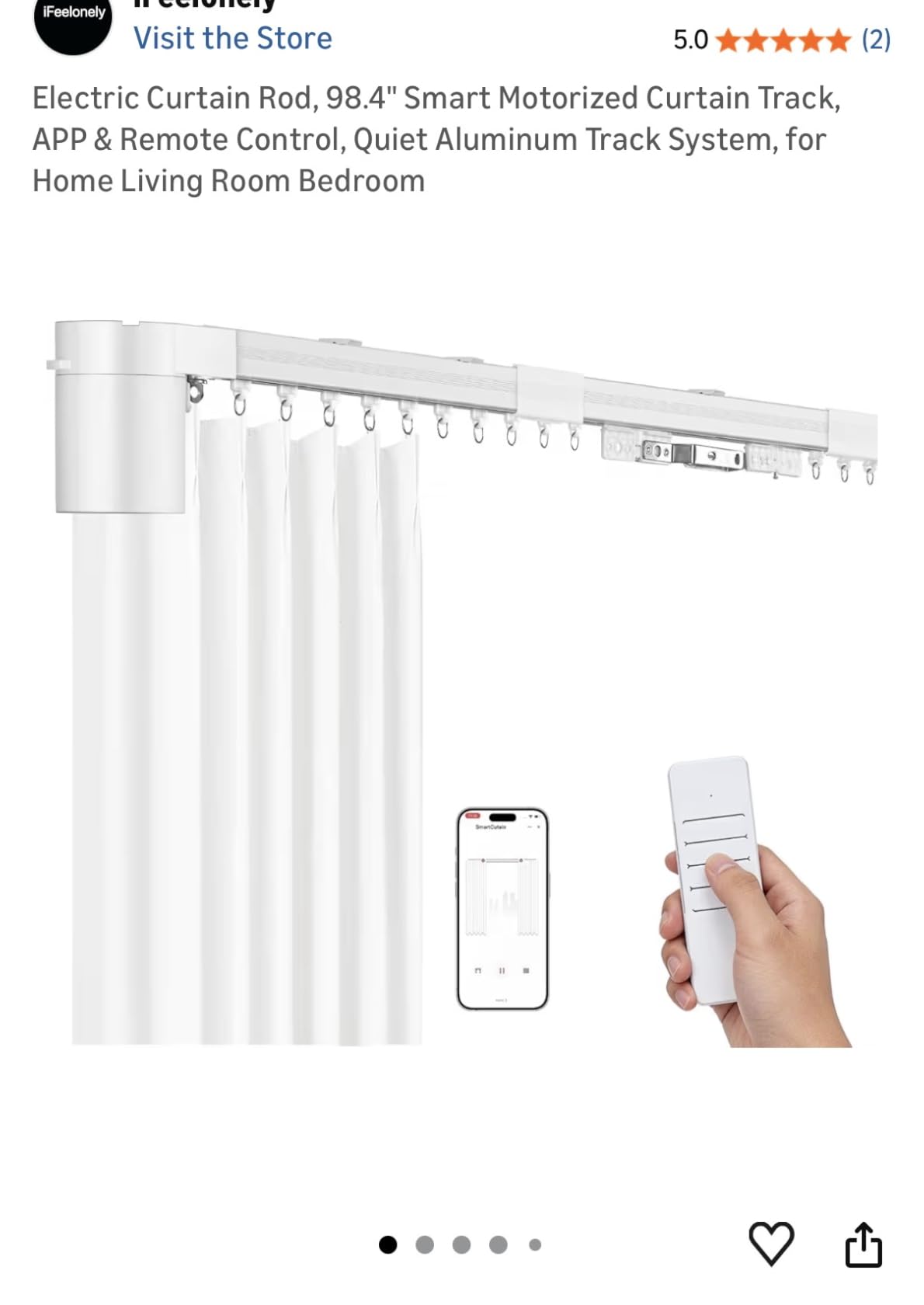 Smart Electric Curtain Track, 98.4