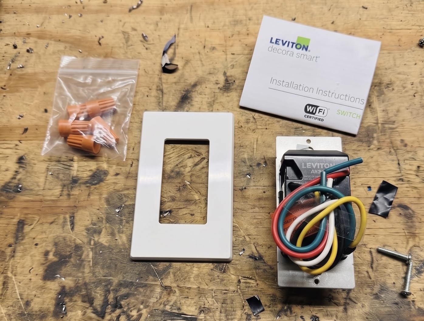 Leviton Decora Smart Switch, Wi-Fi, Works with Matter, Alexa, Google Assistant, Apple Home/Siri & Wired or Wirefree 3-Way, Neutral Wire Required, D315S-1RW, White customer photo 1