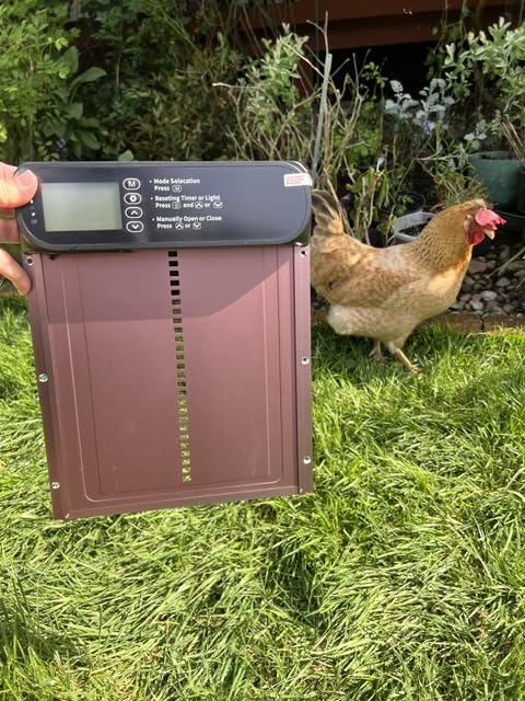 Automatic Chicken Coop Door Solar Powered, LCD Screen Electric Auto Chicken Coop Door with Timer & Light Sensor, Aluminum Rechargeable Automatic Chicken Door Opener with Remote Control & 4 Modes customer photo 2
