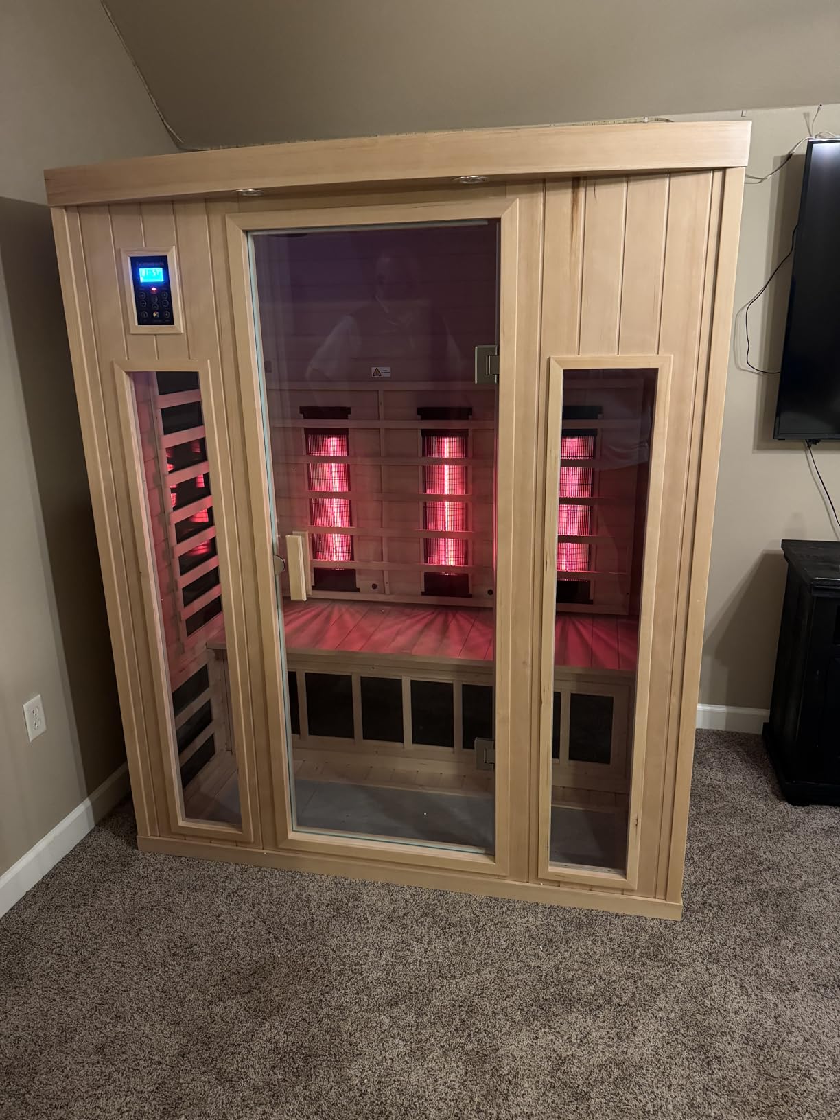 LTCCDSS Full Spectrum Outdoor Sauna 4 Person, Far Infrared Sauna, Low EMF Sauna Room for Home, Low EMF Heaters | Chromotherapys | Bluetooth Speakers | Canadian Hemlock customer photo 1