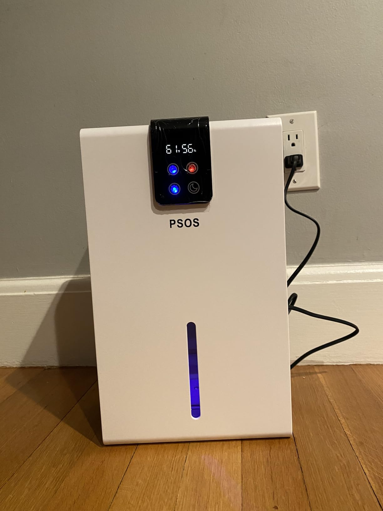PSOS Dehumidifier, Dehumidifiers for Home, 98 OZ Water Tank, (1000 sq.ft) Quiet Dehumidifier for Basement Bathroom Bedroom with Humidity Display, Auto Shut Off, Relaxing 7 Color Ambient Light(White) customer photo 1
