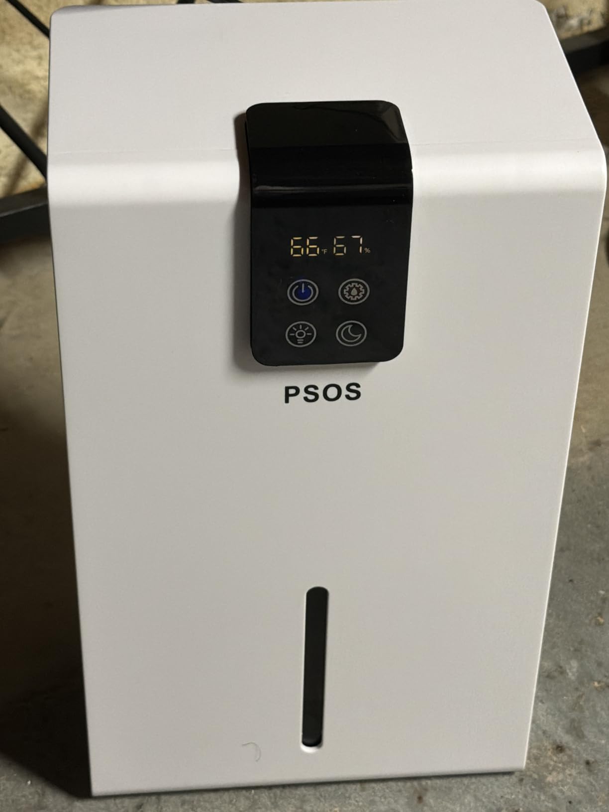 PSOS Dehumidifier, Dehumidifiers for Home, 98 OZ Water Tank, (1000 sq.ft) Quiet Dehumidifier for Basement Bathroom Bedroom with Humidity Display, Auto Shut Off, Relaxing 7 Color Ambient Light(White) customer photo 2