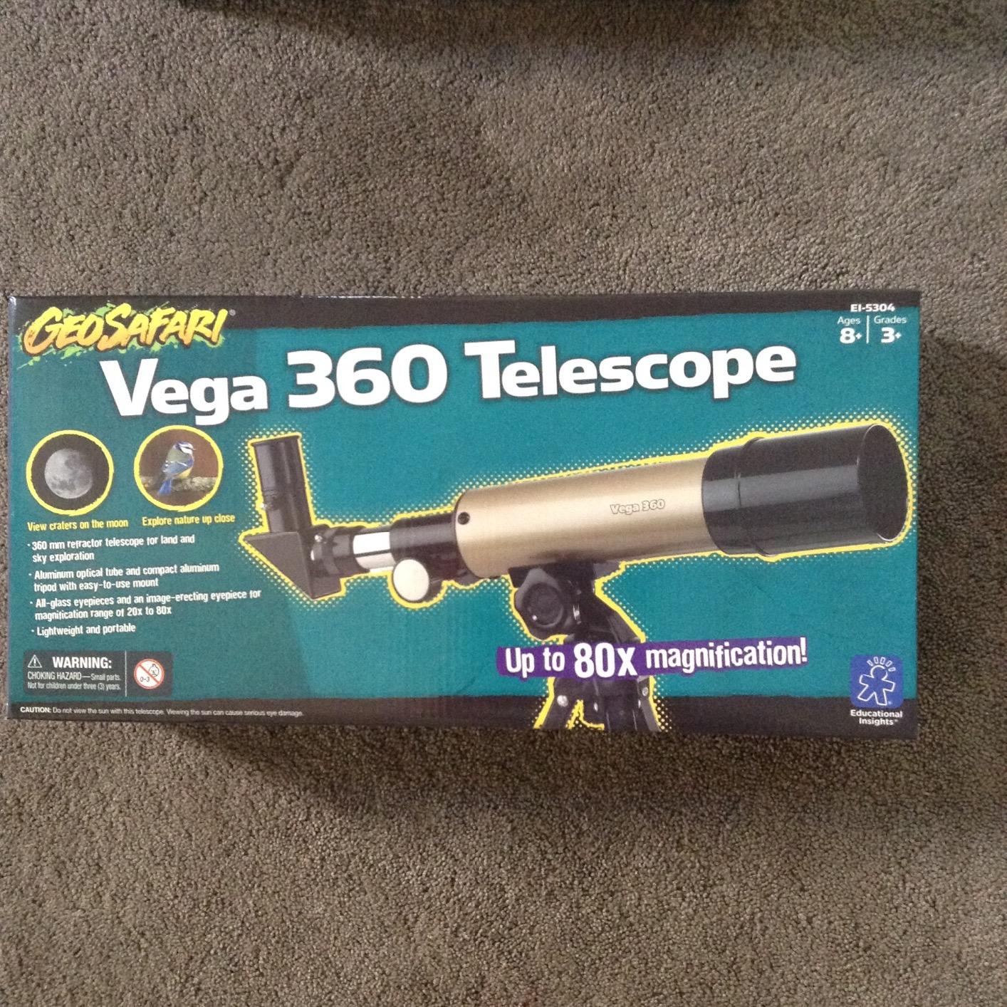 Educational Insights GeoSafari Vega 360 Telescope - 50 mm Beginner Telescope for Kids 8-12, Refractor Telescopes, Astronomical Telescopes for Stargazing, Includes Two Eyepieces and Tripod customer photo 1