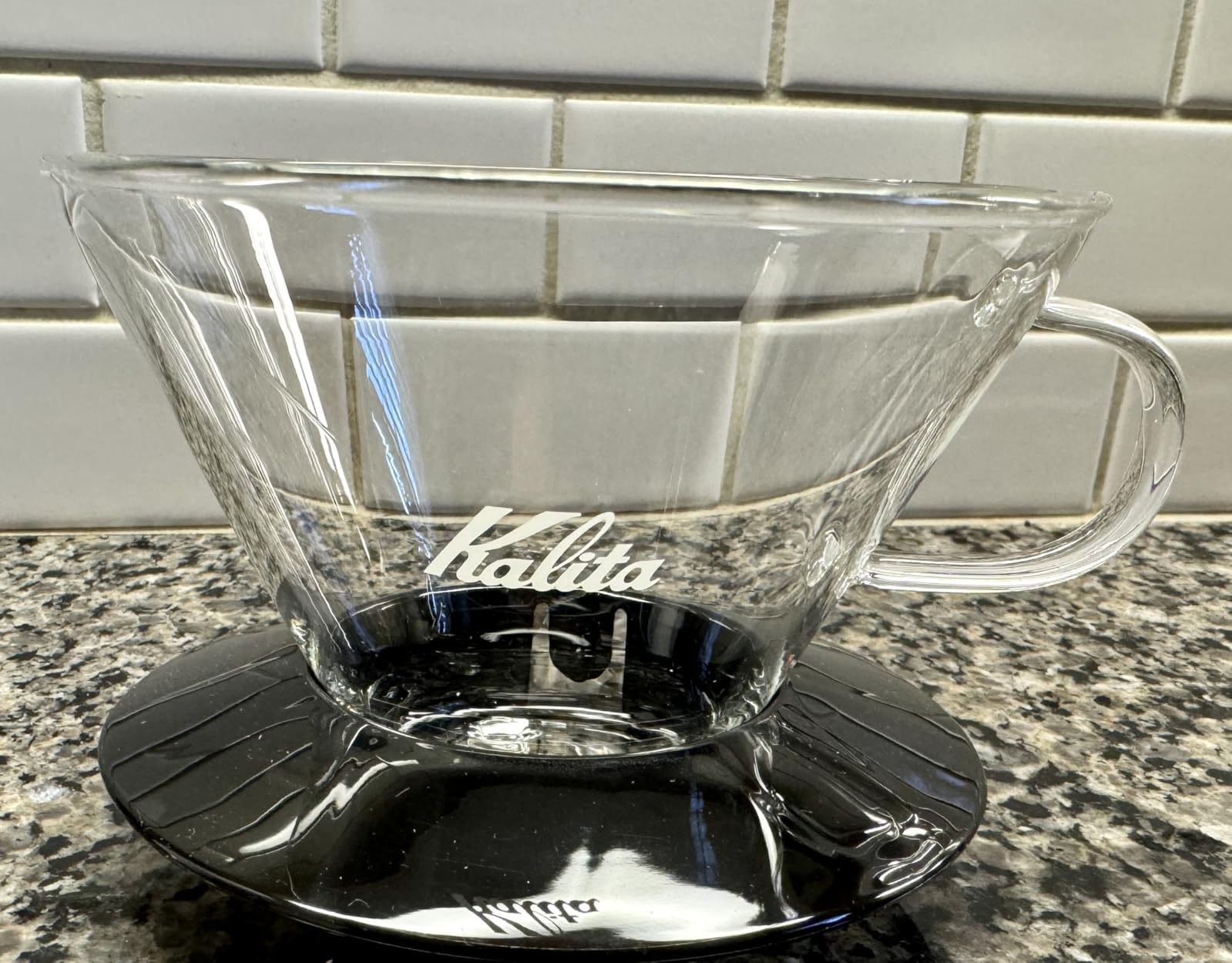 Kalita Wave Pour Over Coffee Dripper, Size 185, Makes 16-26oz, Single Cup Maker, Heat-Resistant Glass, Patented & Portable, Black customer photo 1