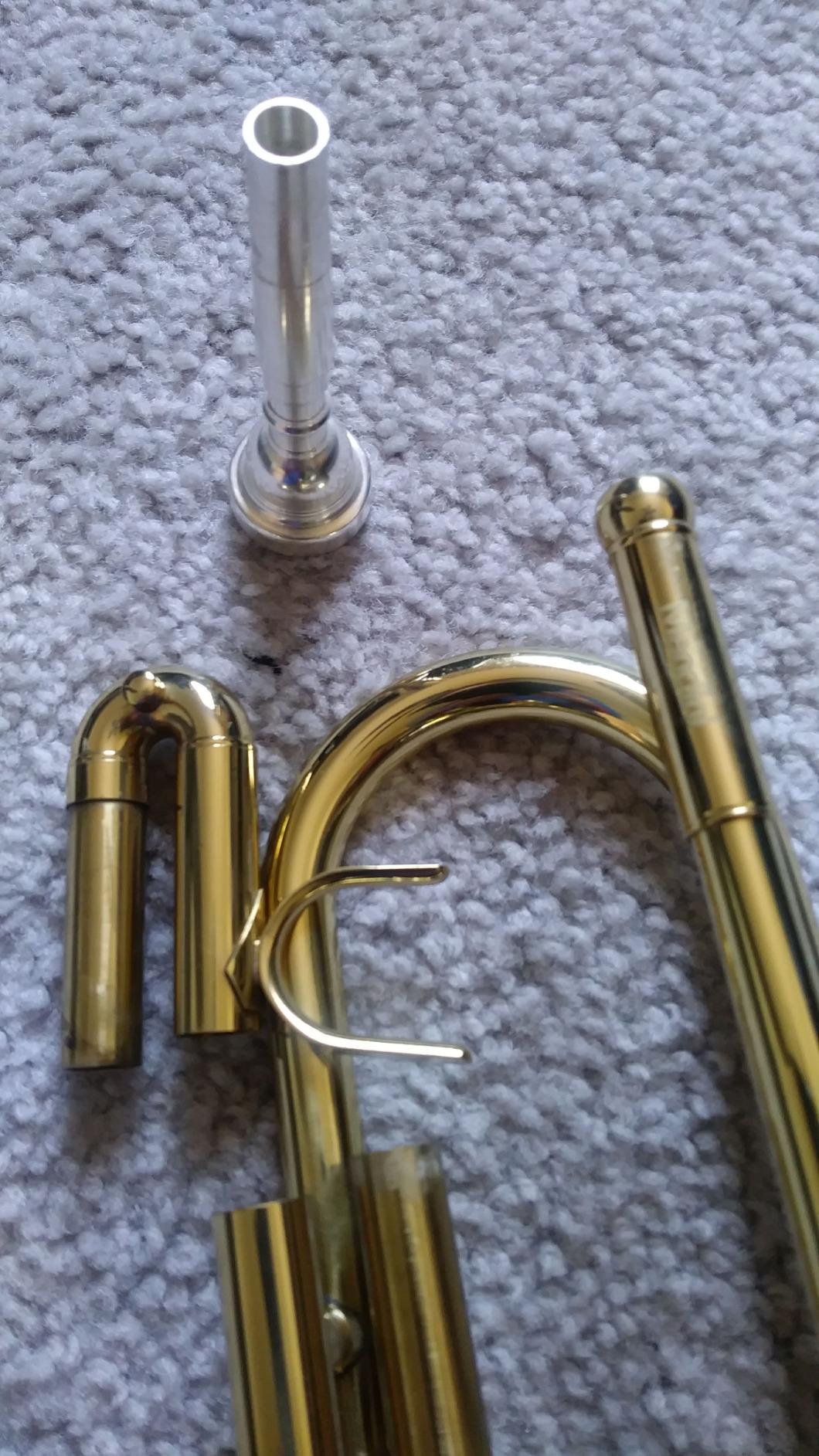 Bb Standard Trumpet Set for Beginners - Brass Trumpet Instrument with Hard Case, 7C Mouthpiece, Valve Oil, Cleaning Cloth, Maintenance kit and Gloves (Gold) customer photo 2
