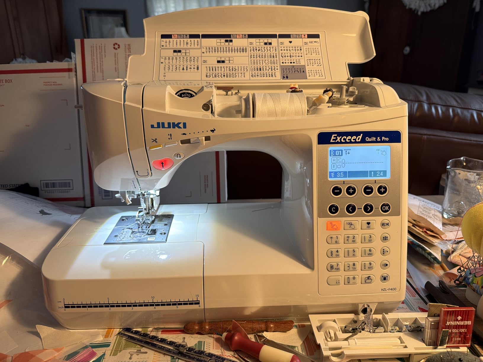 HZL-F400 Exceed Series Computer Sewing Quilting Machine, White customer photo 1