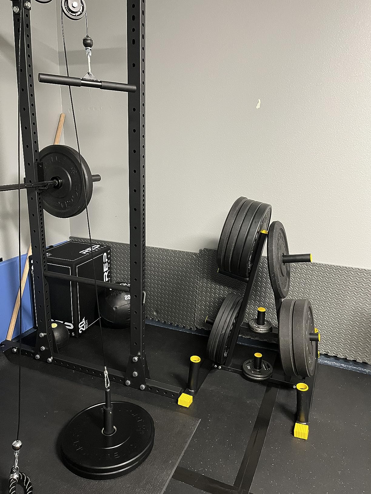 FringeSport Black Bumper Plates Set and Pairs - Dead Bounce Olympic Weight Plate - Rubber Weight Plates with Steel Insert Strength Training Plates (10lb - 460lb) customer photo 1