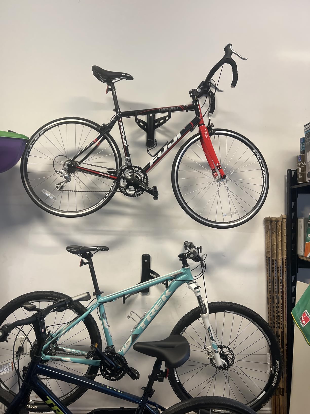 Feedback Sports Velo Wall Rack 2D Bike Storage | Bicycle Hangar Mount W/Adjustable Arms | Road, Gravel, Mountain Bike Compatible | For Garage, Apartment, Shed | Black customer photo 2