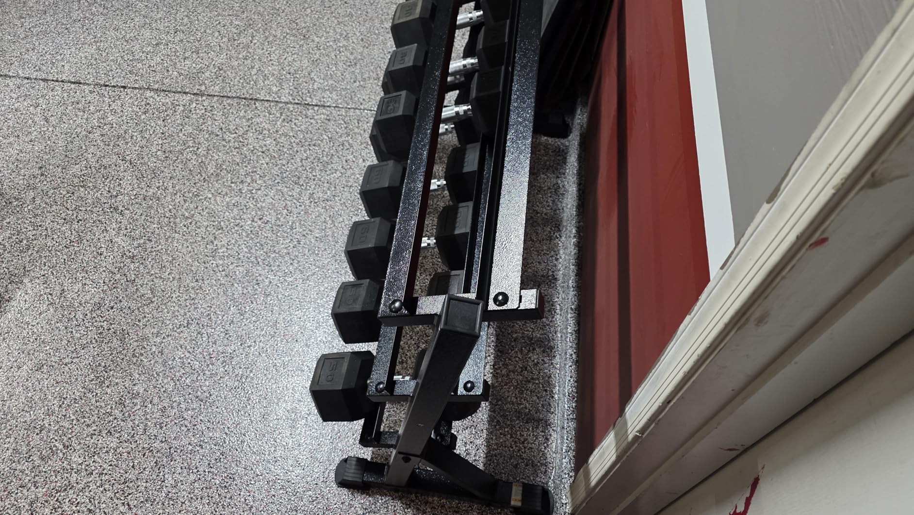 CAP 2-Tier & 3-Tier Dumbbell Rack for Home Gym, Heavy-Duty Steel Weight Storage Rack for Hex Dumbbells, Holds 5-35lb 5-50lb 5-75lb Dumbbell Pairs, Multiple Sizes & Capacities customer photo 2