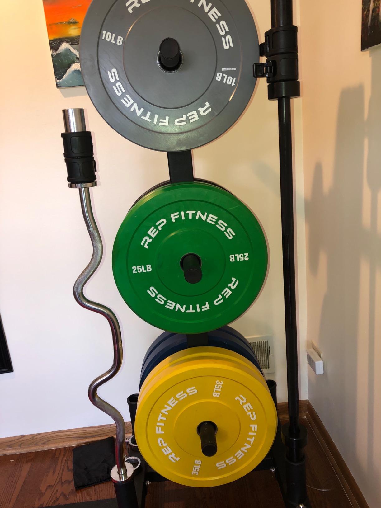 REP Fitness Color Bumper Plates LB Olympic Barbell Weights - Rubber Training Discs for Home Gym Strength Lifting, Low Bounce Durable, Weight Pairs & Sets 10 15 25 35 45 Pound Options customer photo 1