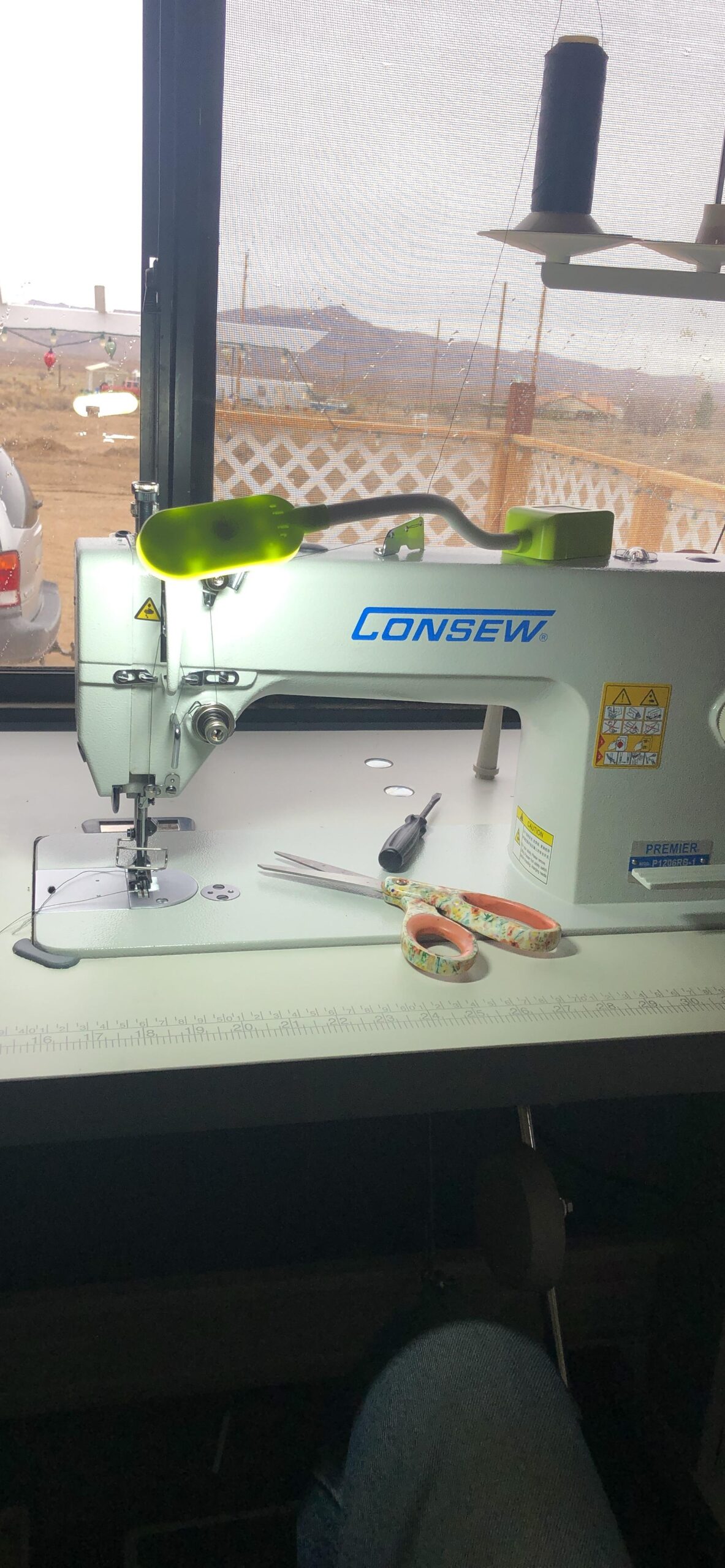 Consew Upholstery Walking Foot Industrial Sewing Machine with Table and Servo Motor, Drop Feed, Needle Feed, Walking Foot, Lockstitch Machine customer photo 1